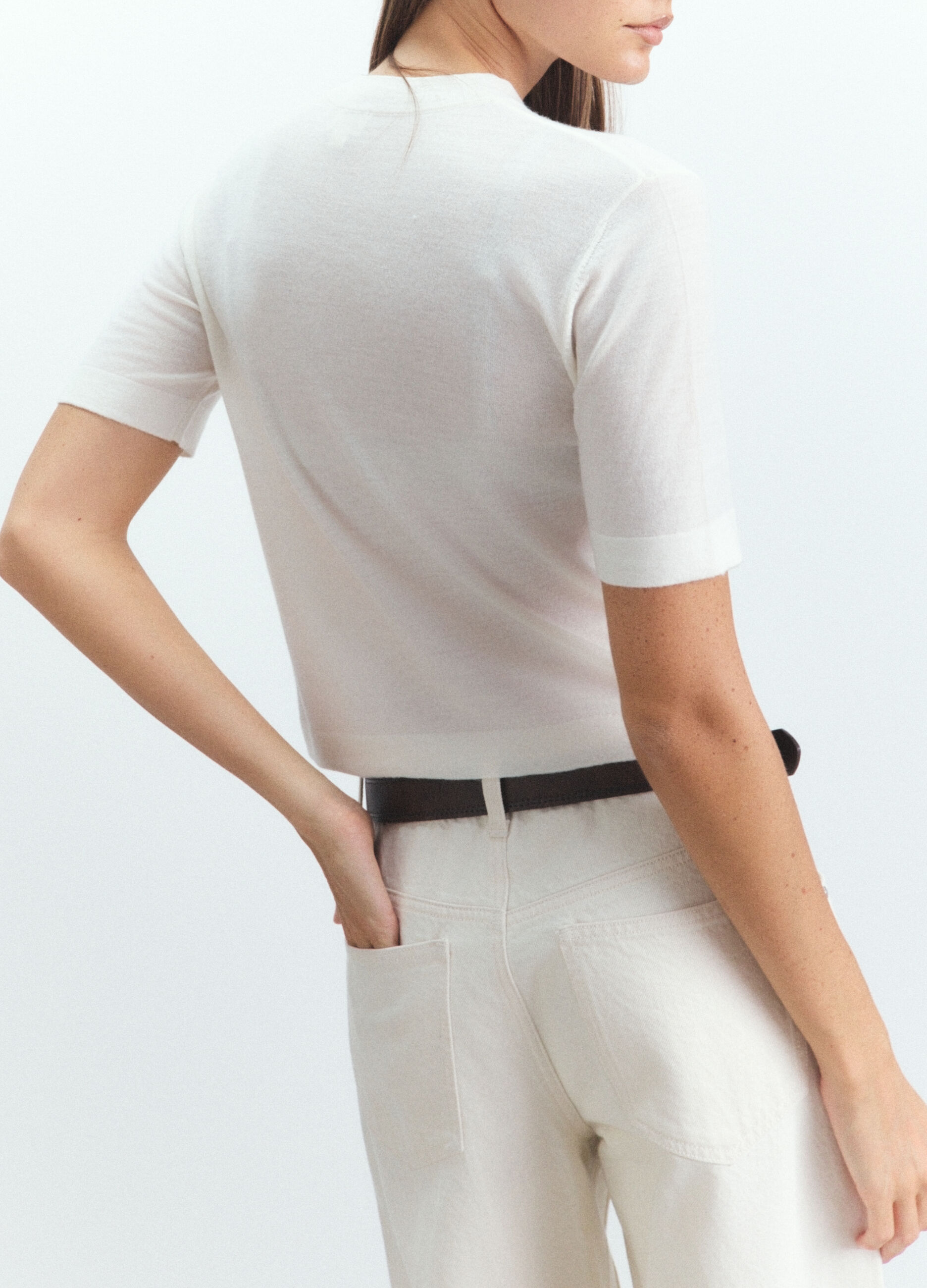 Maglia girocollo rasata donna_2
