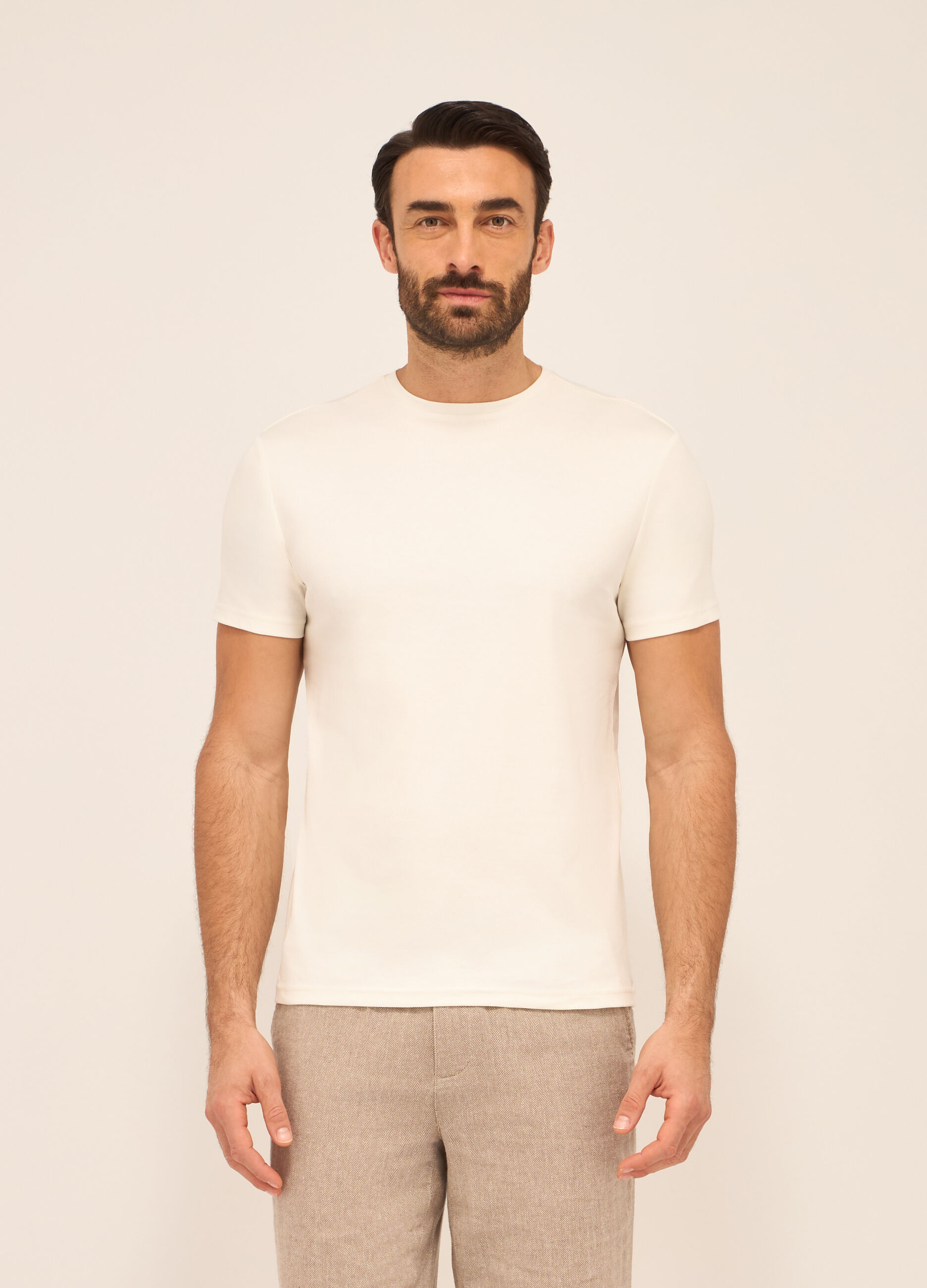 T-shirt girocollo in puro cotone uomo_0