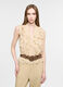 Blusa fit regular con scollo a V in puro cotone voile donna_0