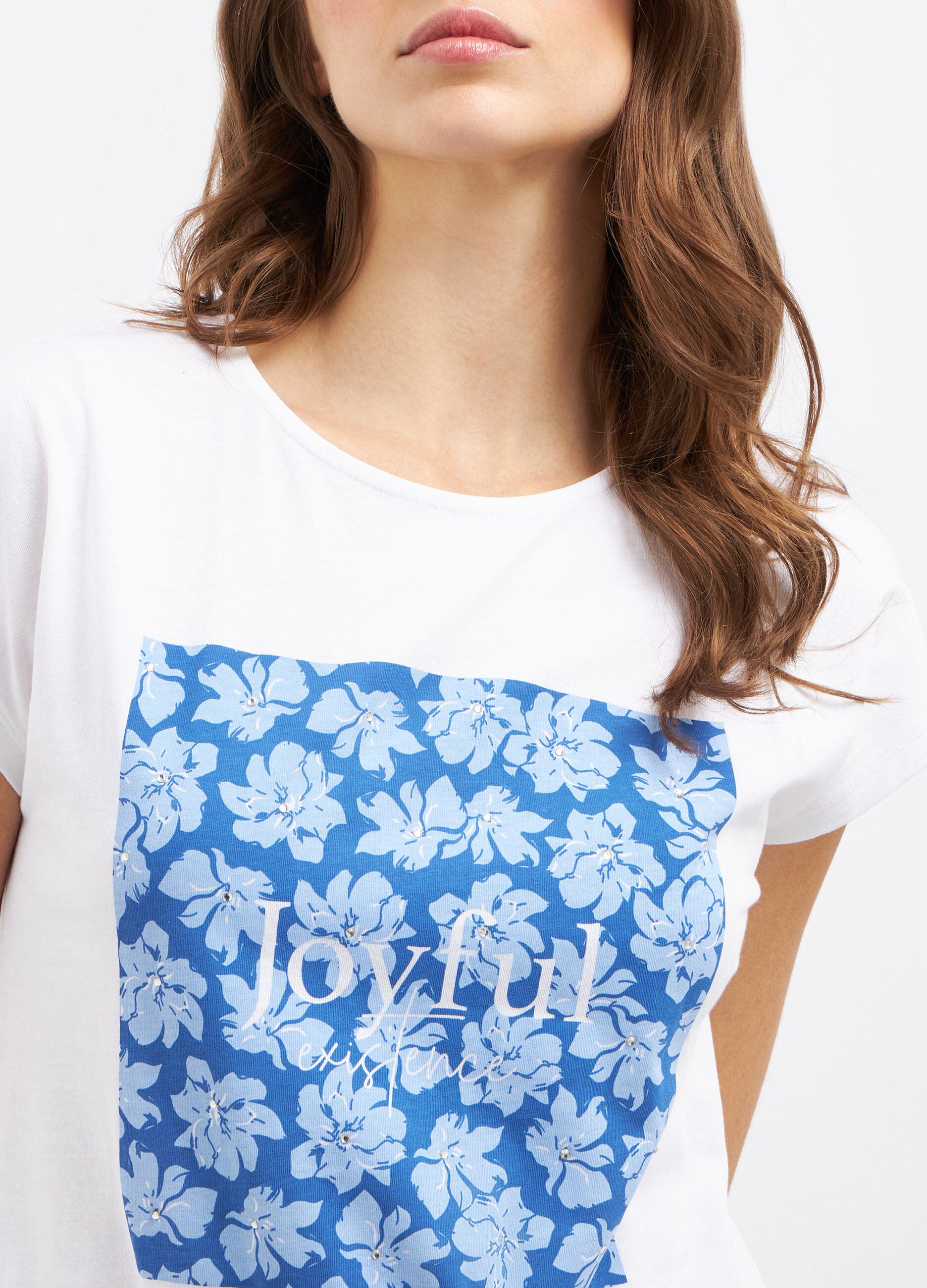 T-shirt in puro cotone con stampa donna_2