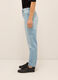 Pantaloni mom fit in denim di puro cotone donna_2
