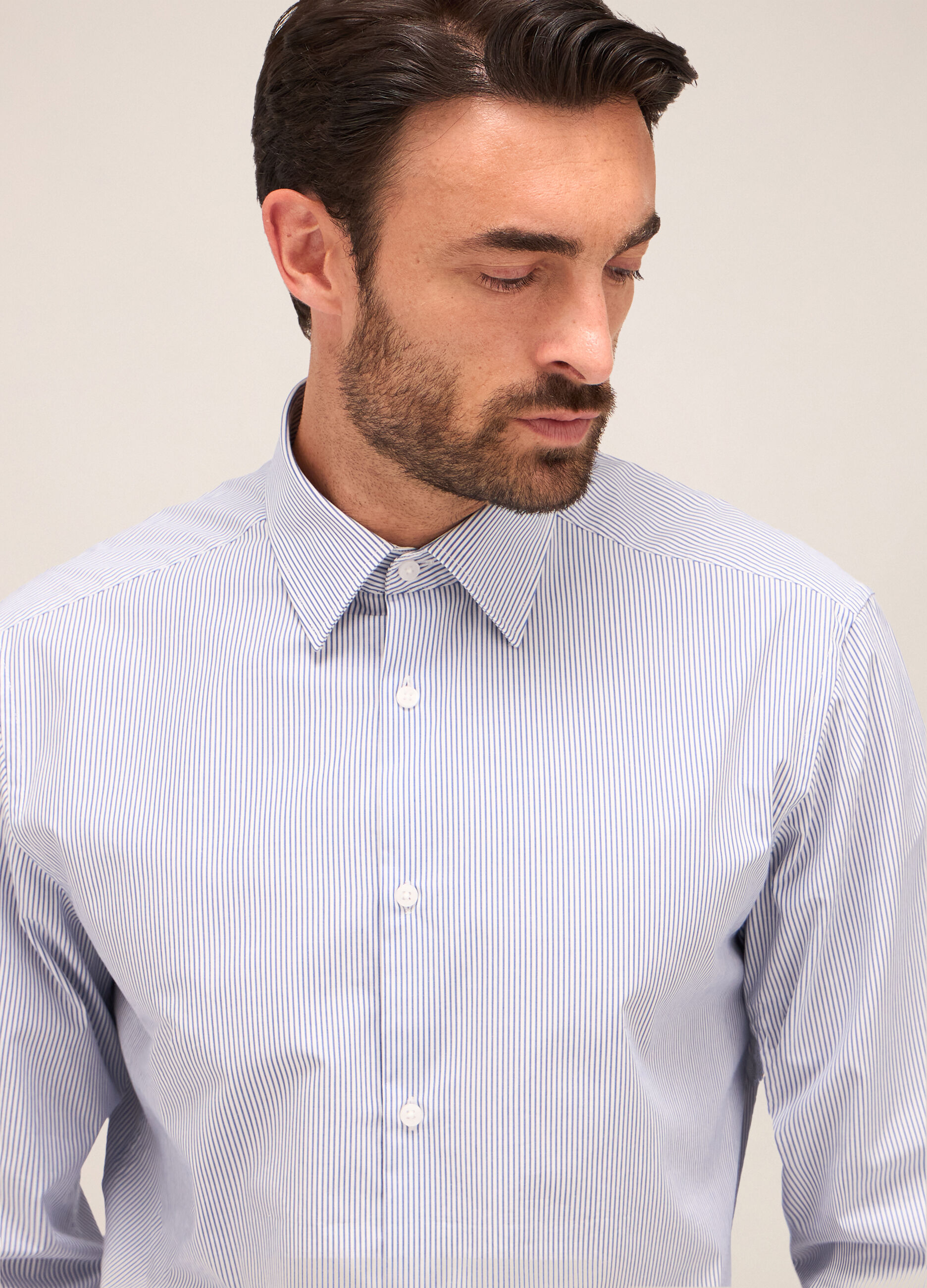 Camicia regular fit colletto italiano in cotone uomo_2