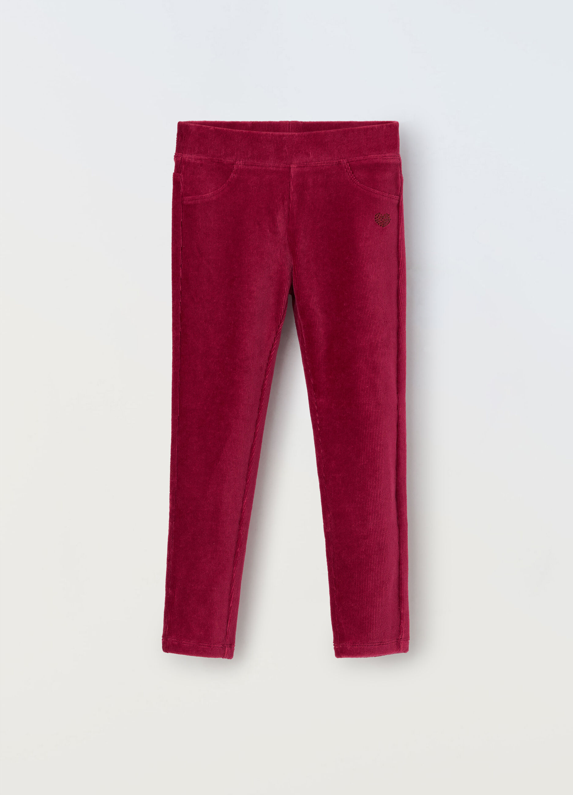 Treggings in ciniglia di misto cotone bambina_0