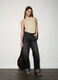 Pantaloni wide leg in denim donna_0