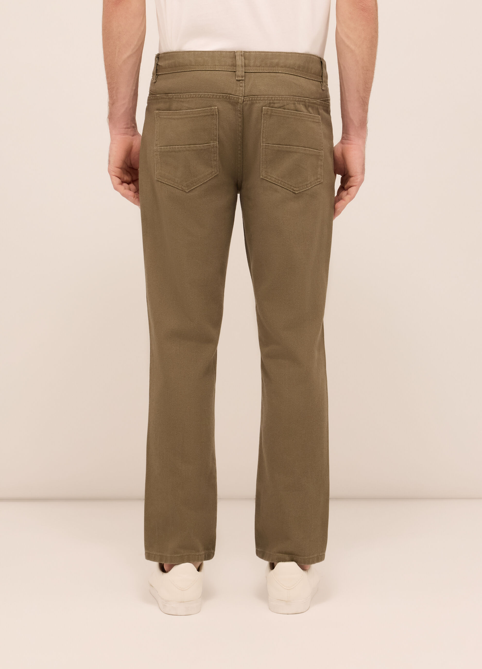Pantalone 5 tasche in twill di cotone uomo_1