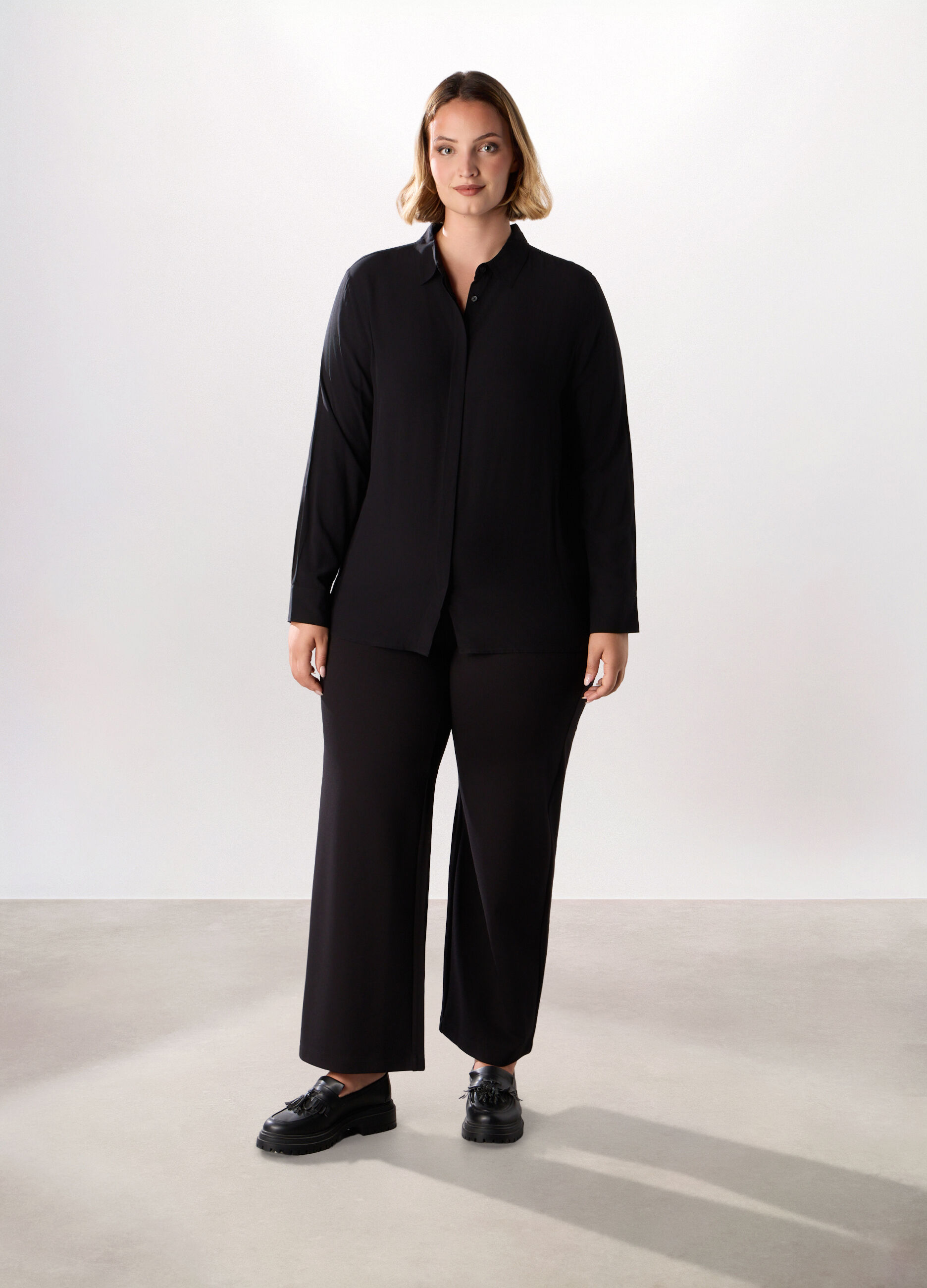 Pantaloni in misto viscosa donna curvy_0