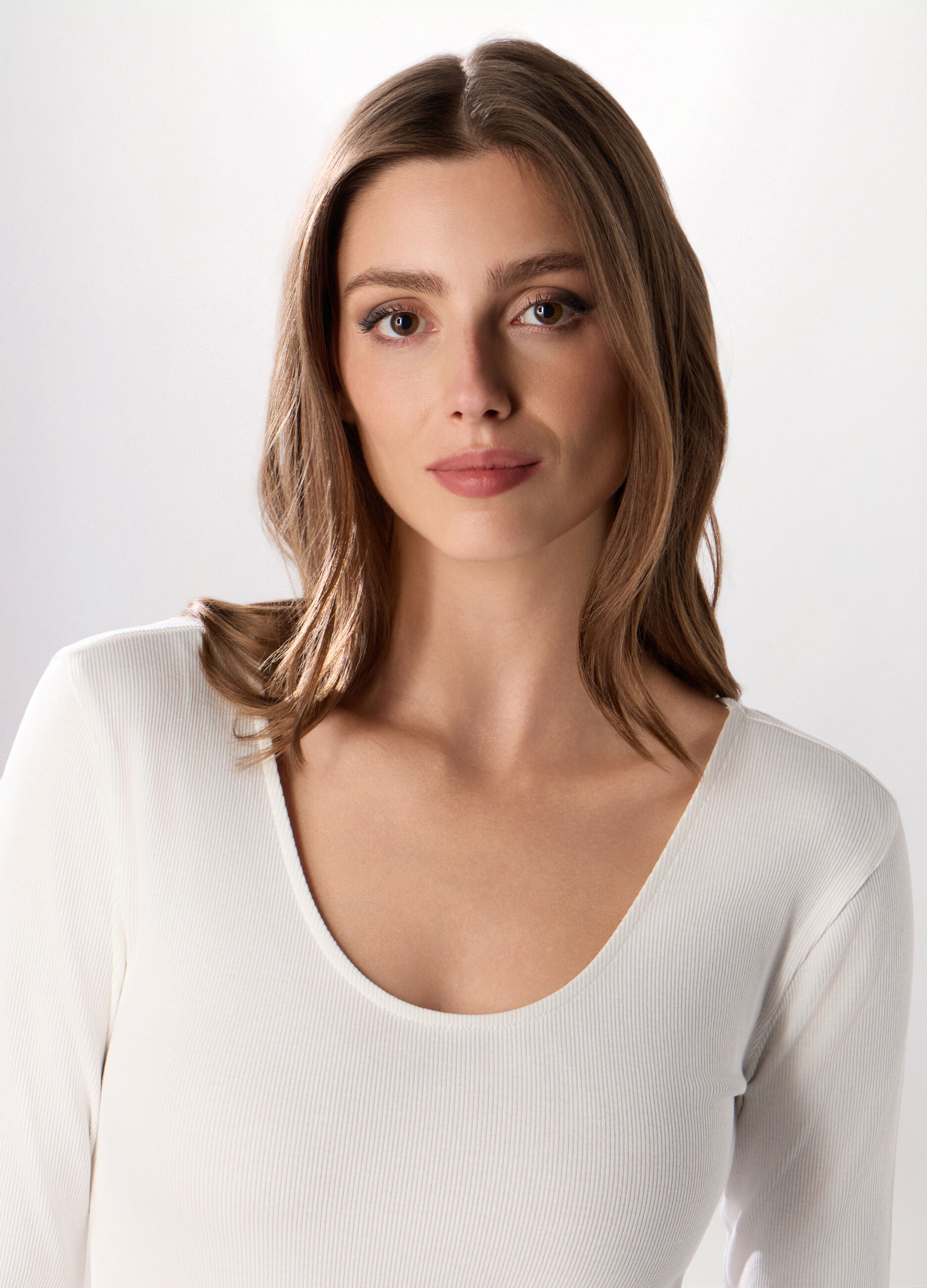 Body in costina di cotone stretch donna_2