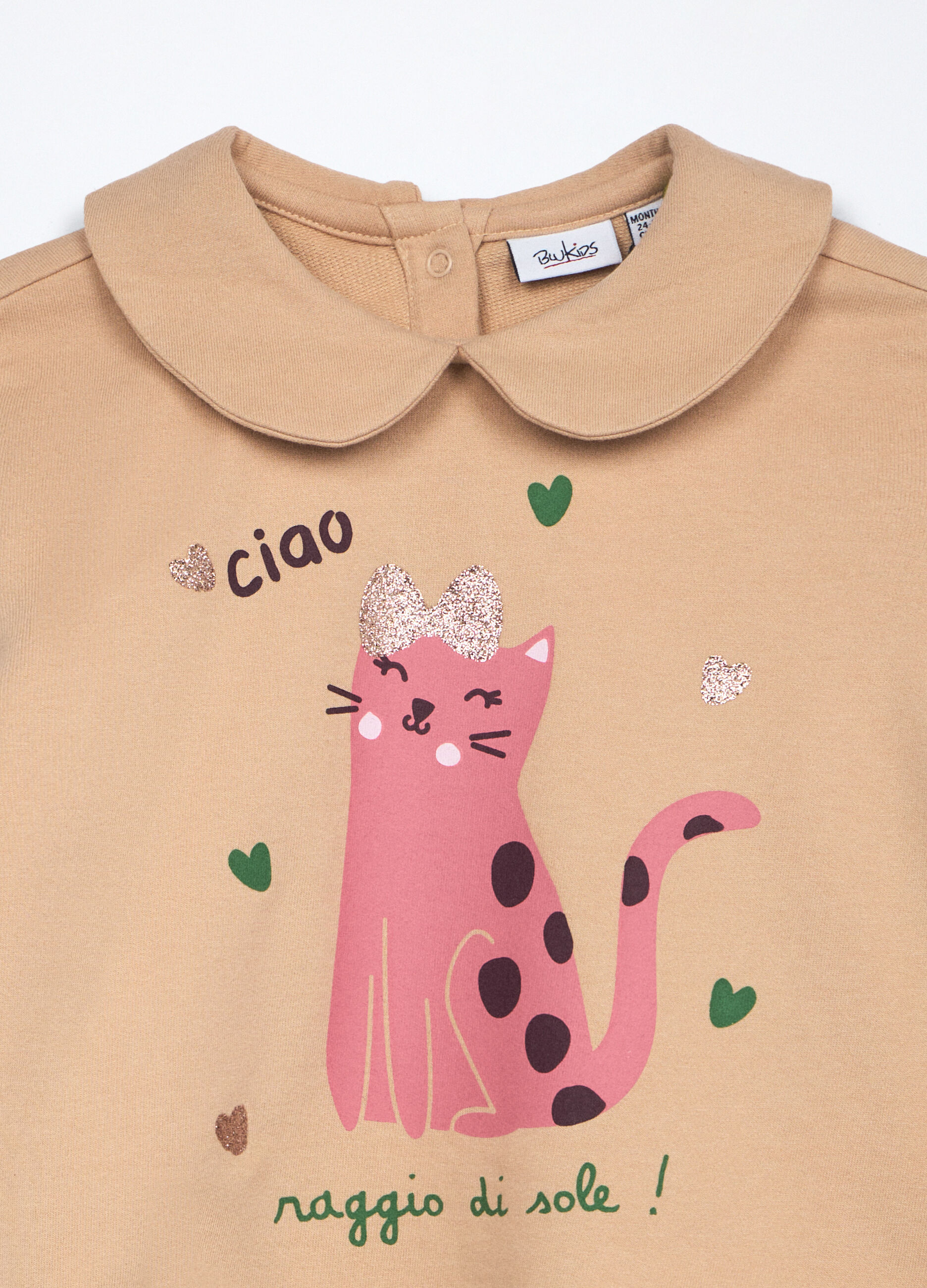 Felpa in french terry di puro cotone neonata_2