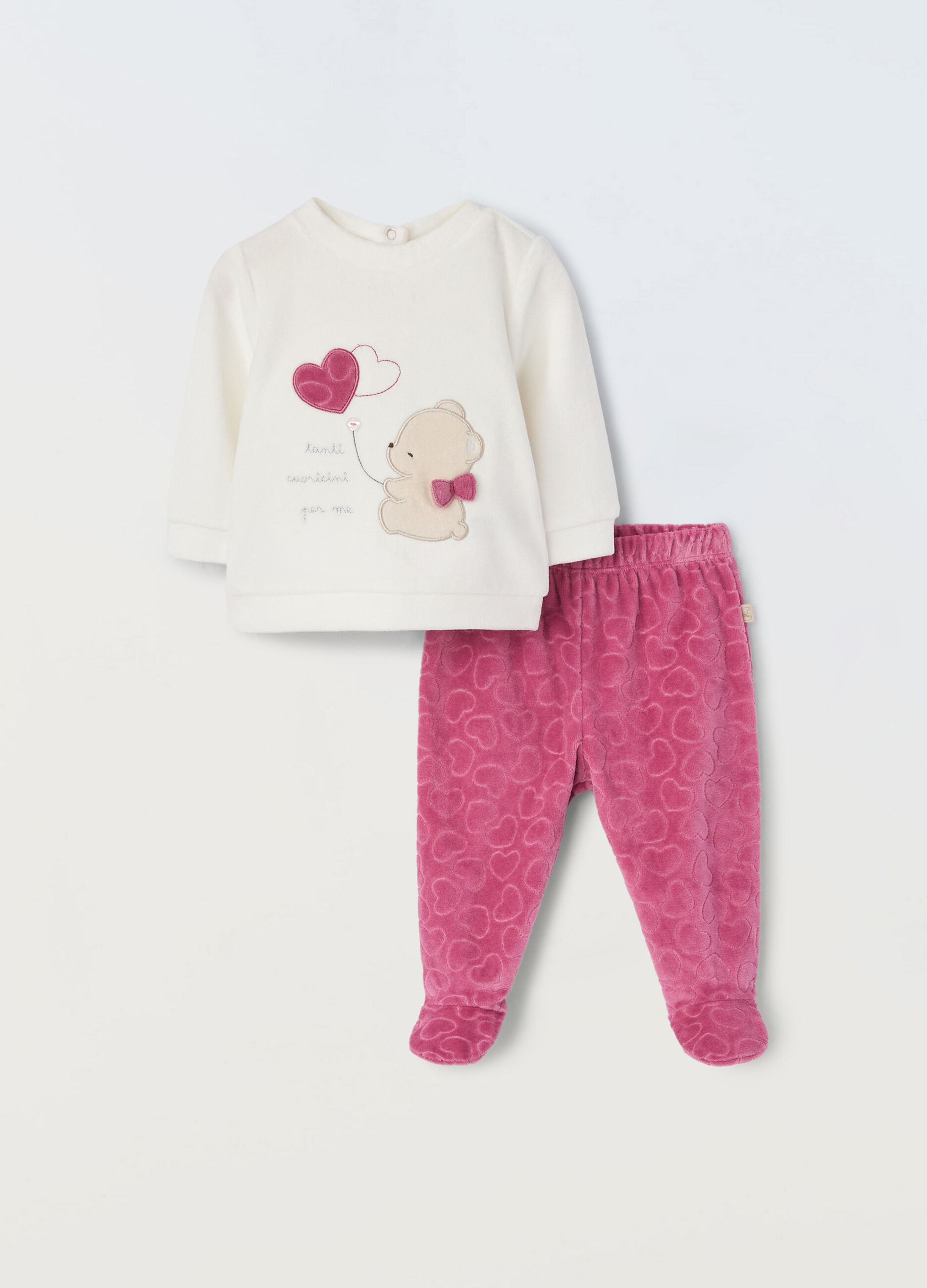 Set velour in misto cotone neonata_0