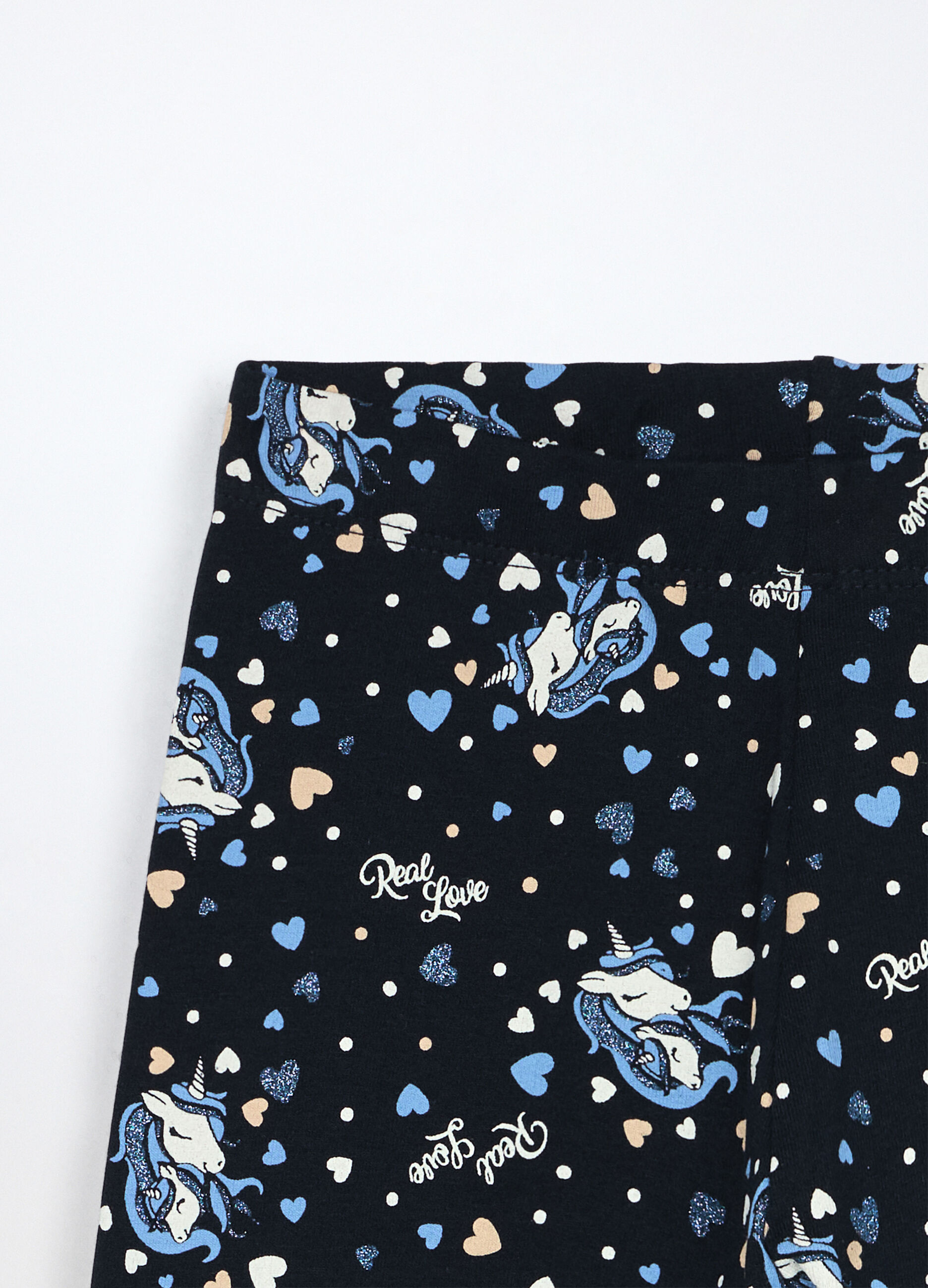 Leggings in french terry di cotone stretch bambina_2