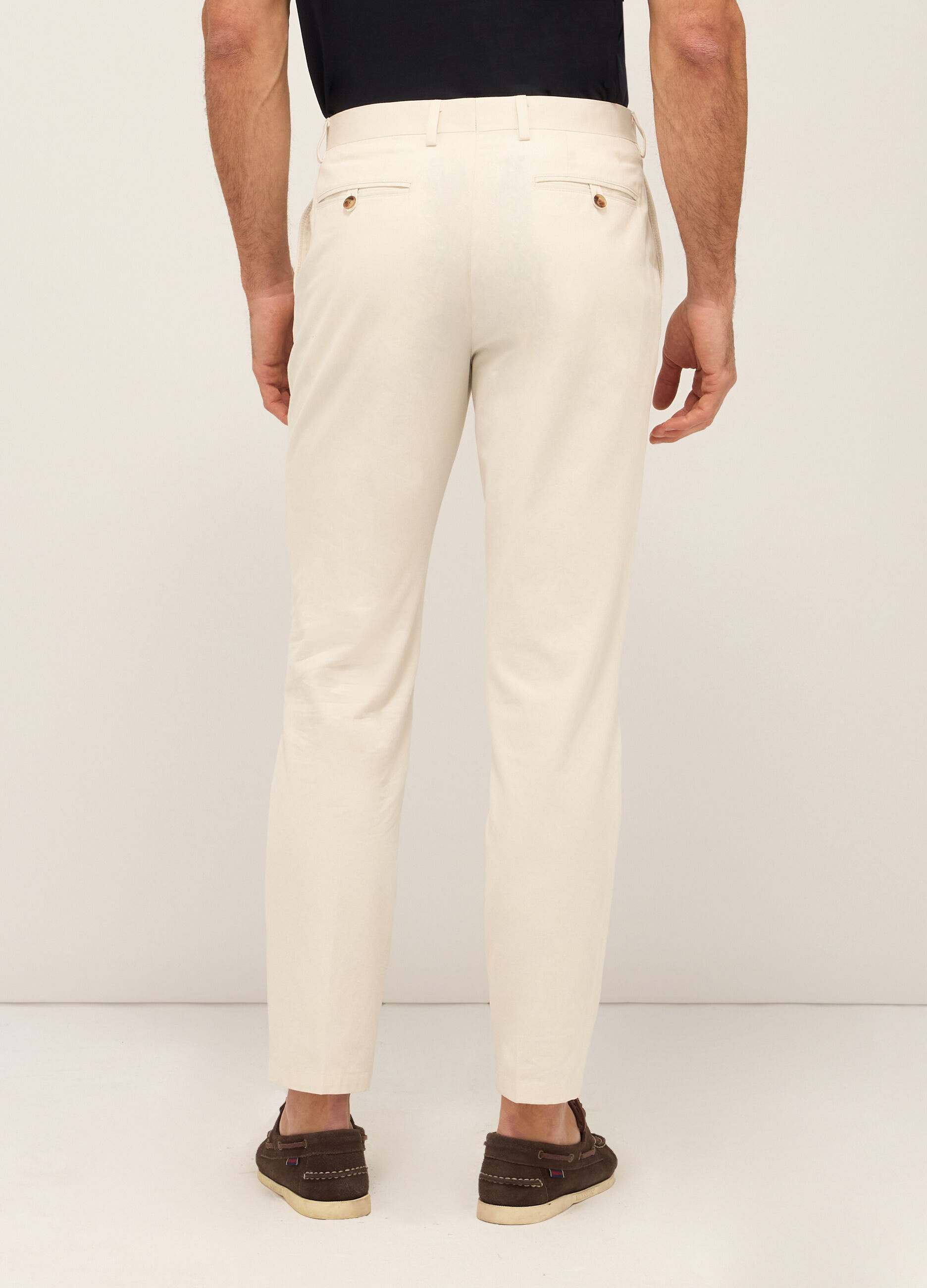 Pantaloni chino slim fit in cotone e lino uomo