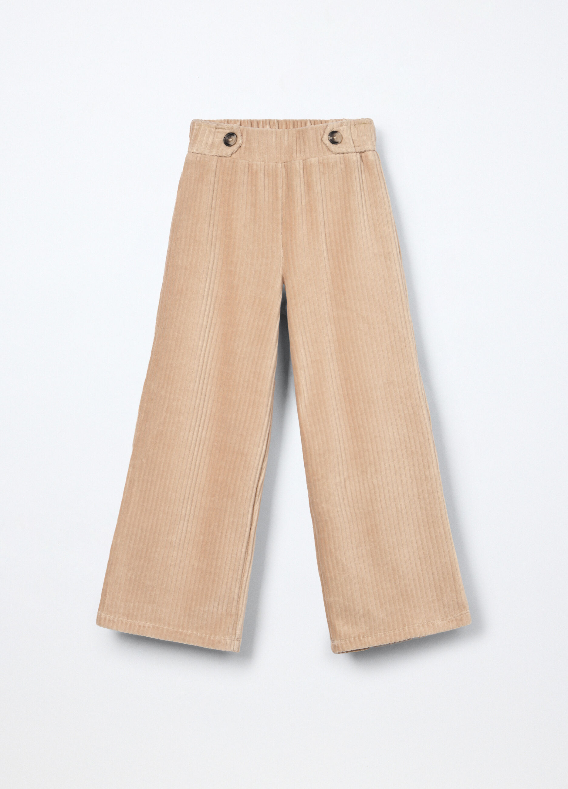 Pantaloni misto cotone velour bambina_0