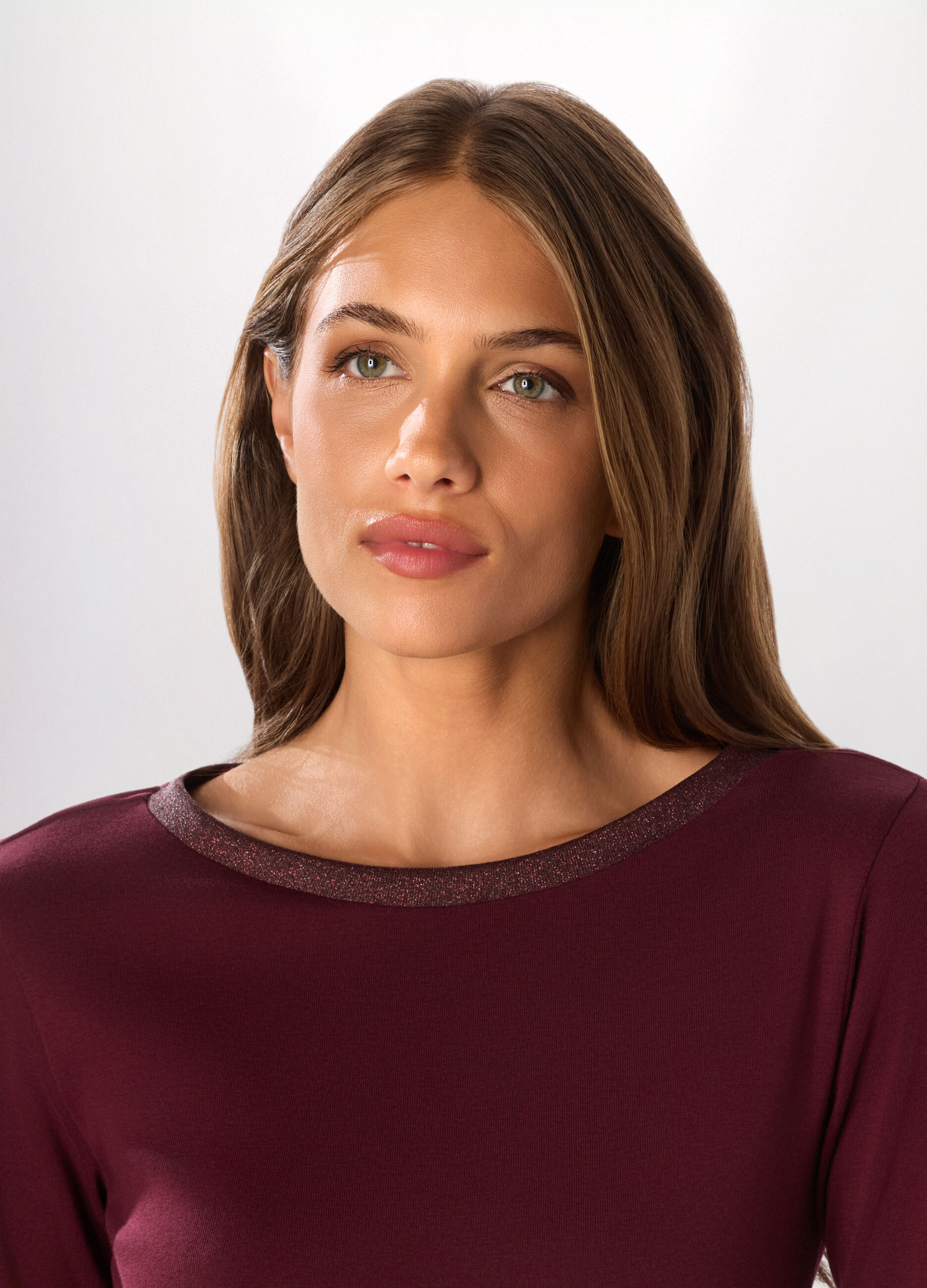 T-shirt in costina di puro cotone donna_2