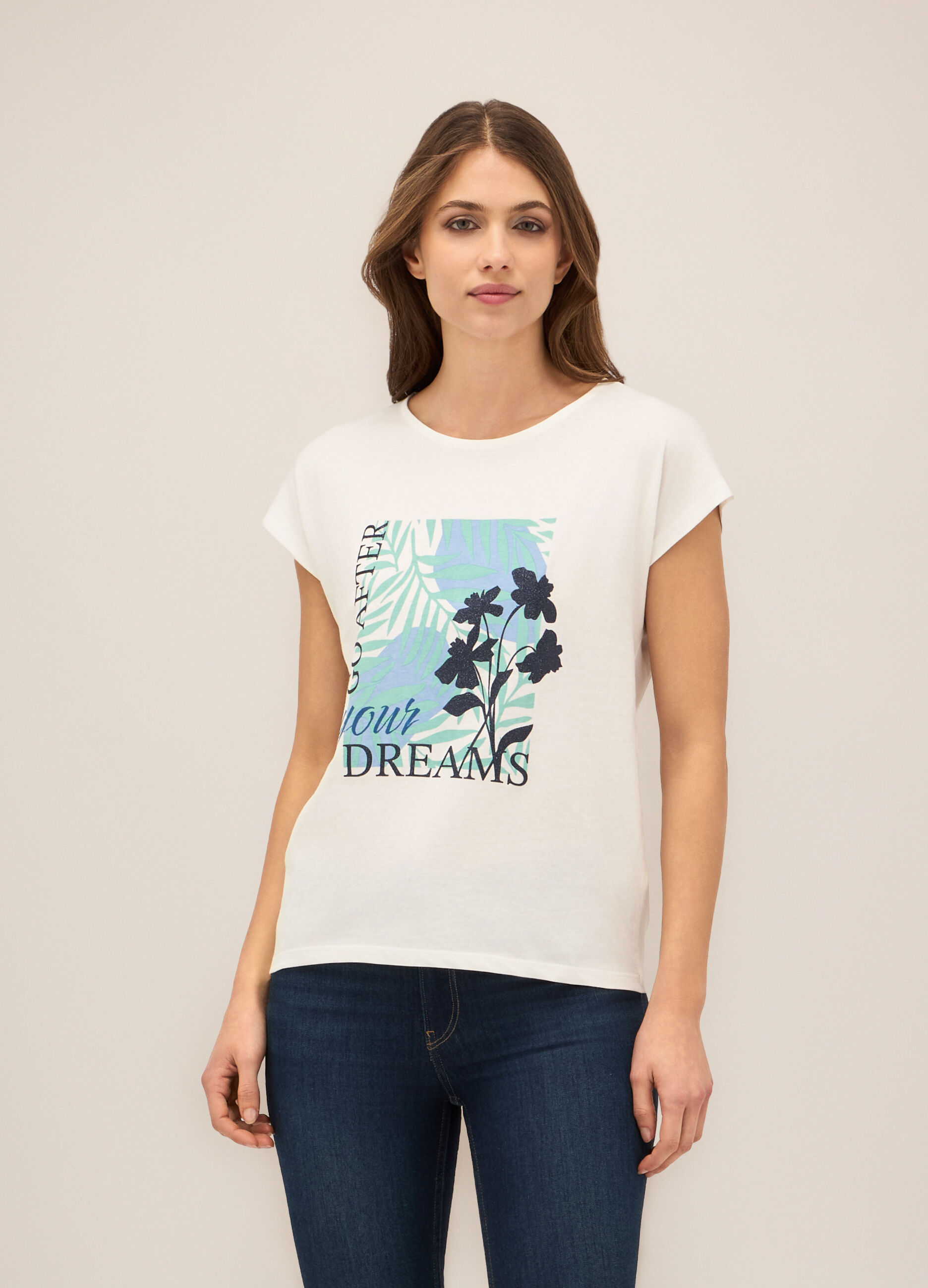 T-shirt in puro cotone donna_0