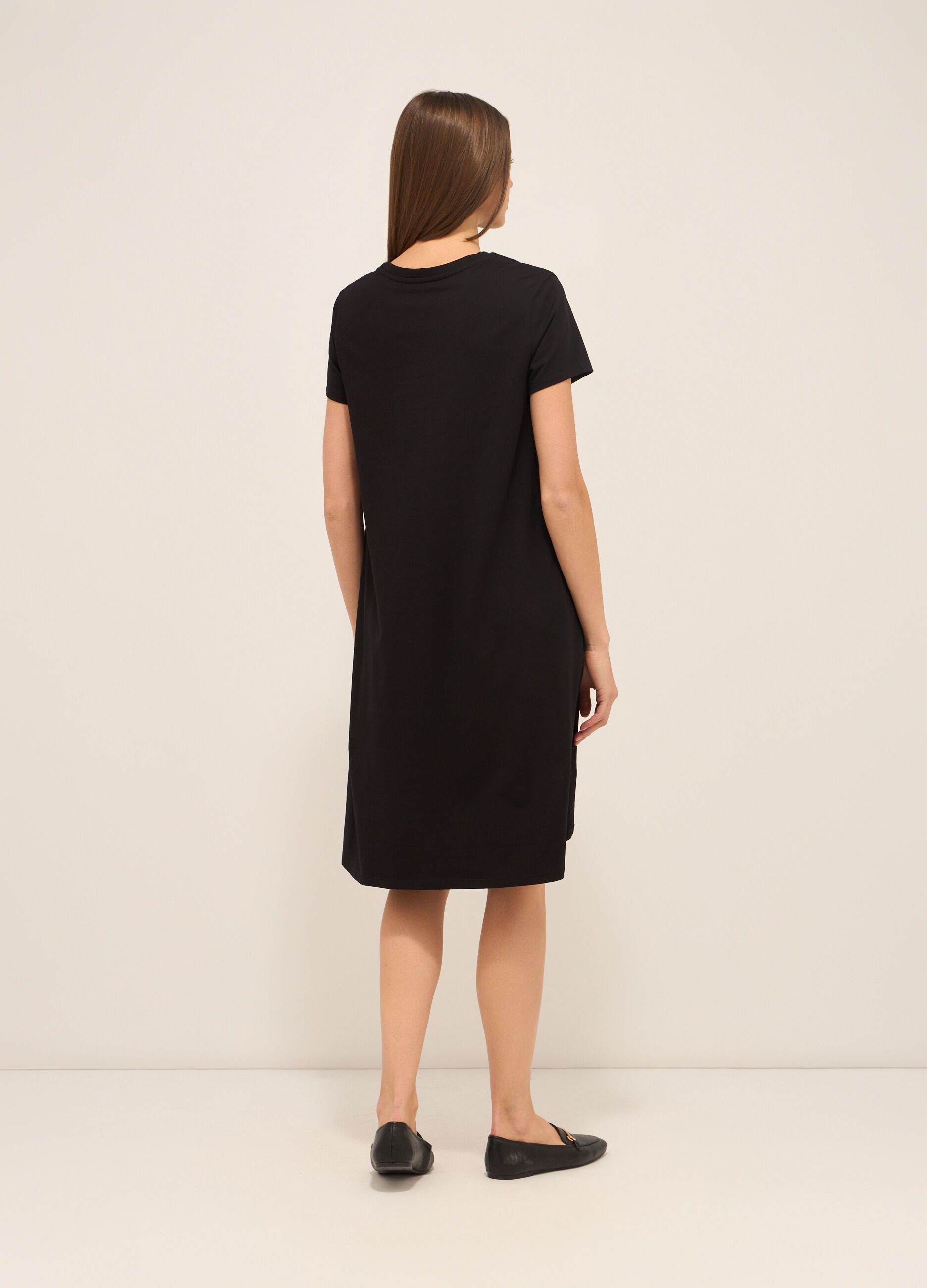 Abito corto in jersey di cotone stretch donna_1