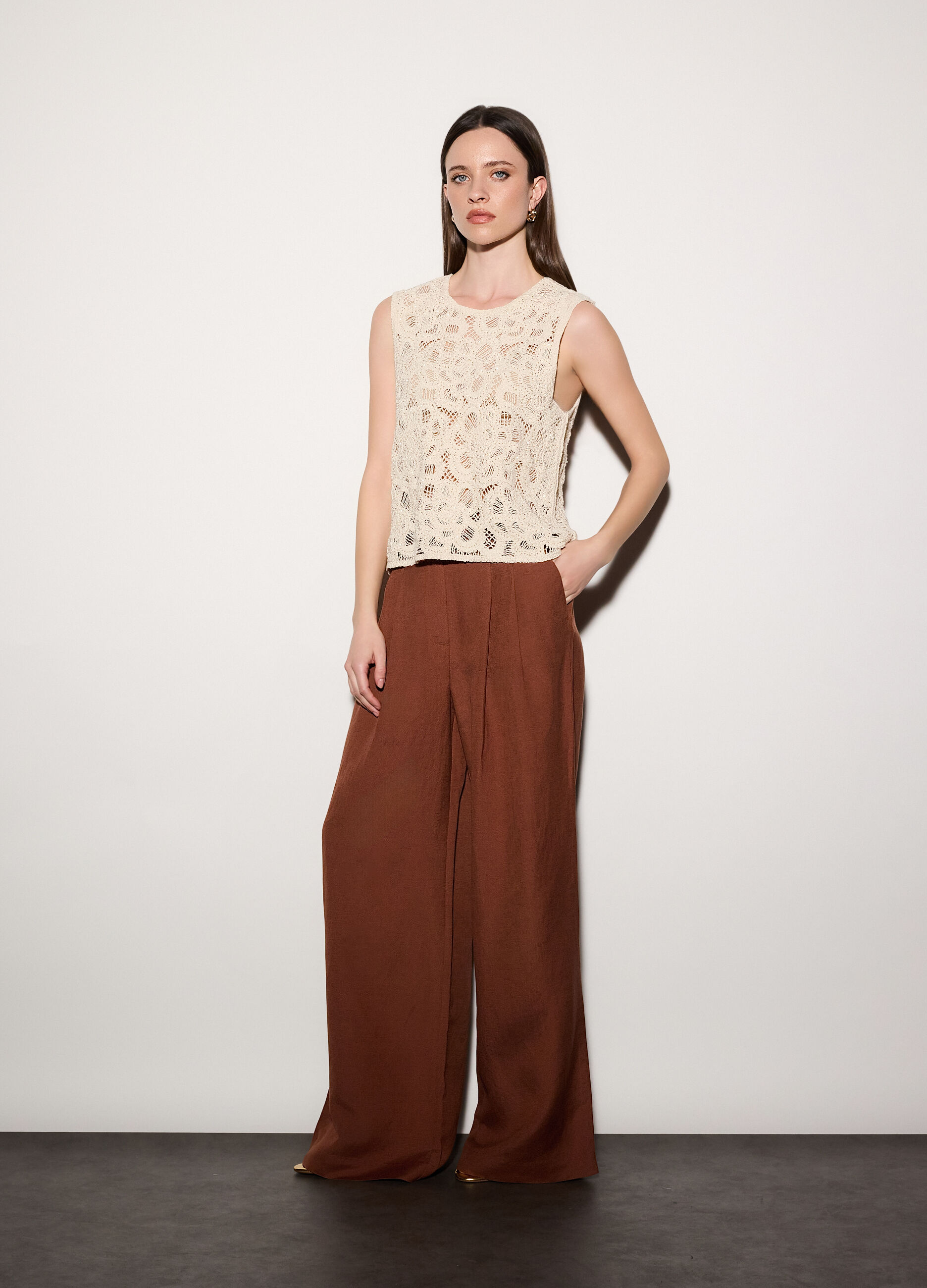 Canotta girocollo fitted stretch donna_0