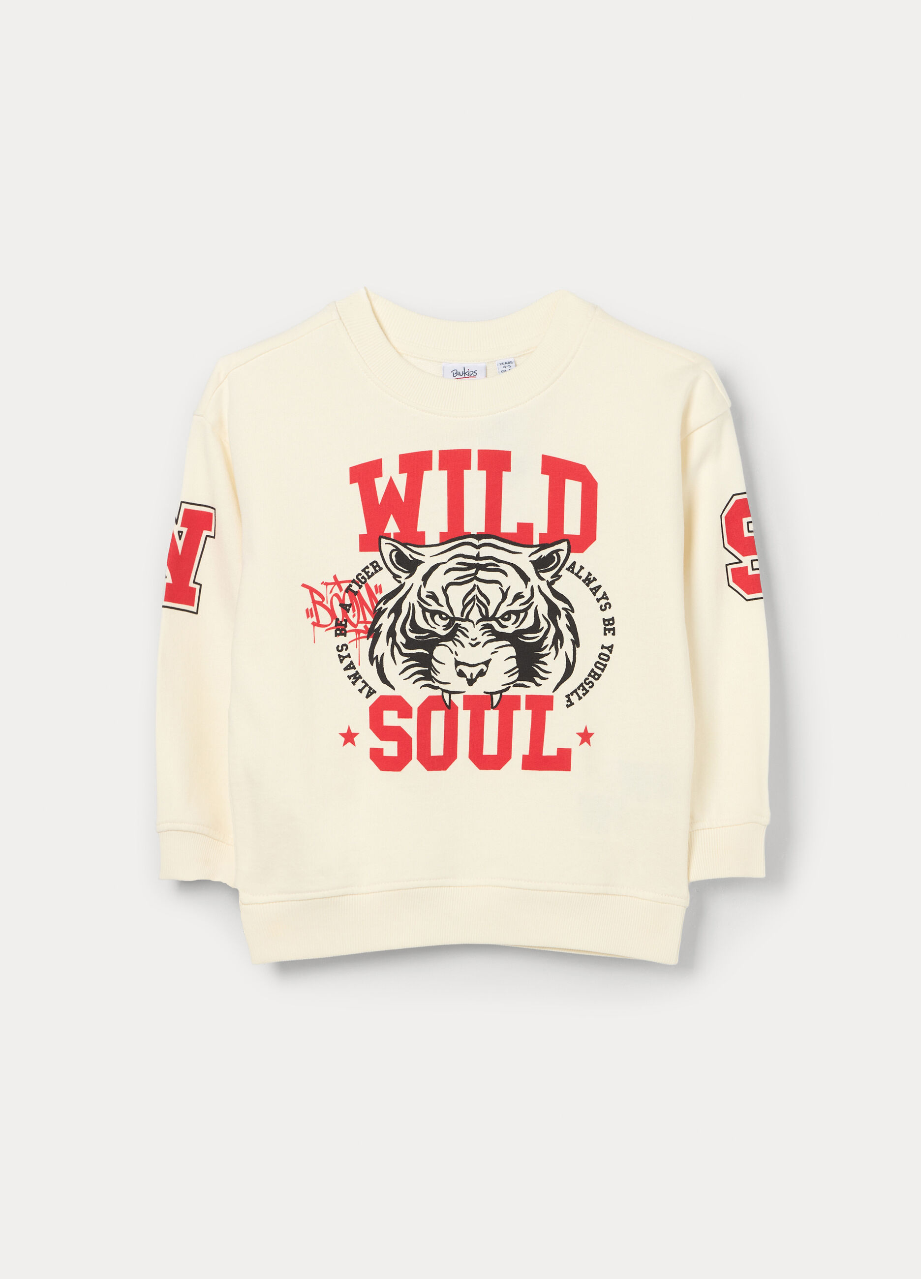 Felpa girocollo in french terry di puro cotone bambino_0