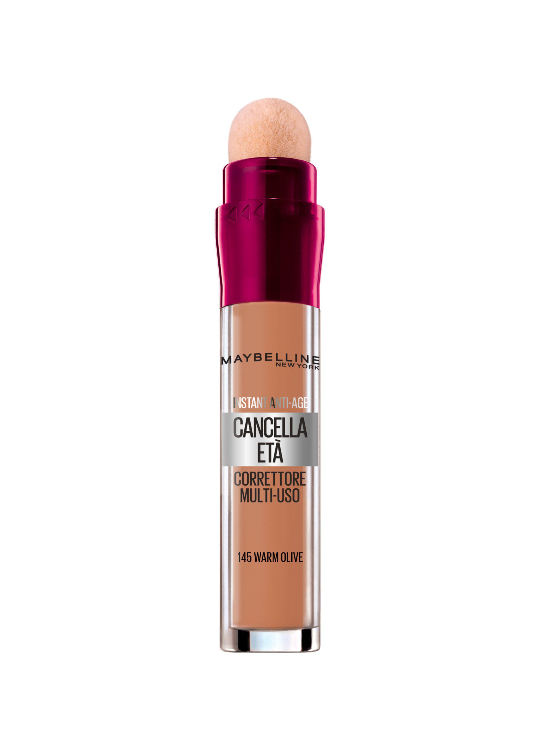 Maybelline New York Correttore Liquido Il Cancella Età, con Bacche di Goji e Haloxyl, Copre Occhiaie e Piccole Rughe, 145 Warm Olive, 6.8 ml._0