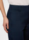 Pantaloni straight fit in raso di cotone stretch donna_2