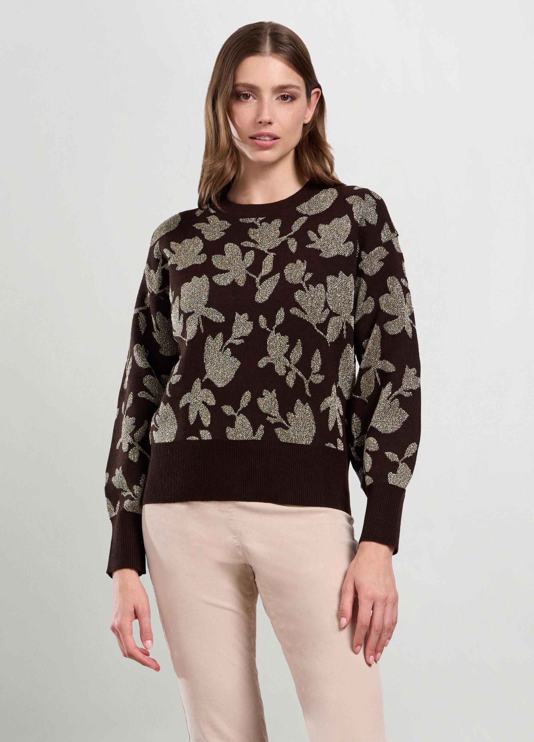 Tricot misto viscosa e lurex donna_0