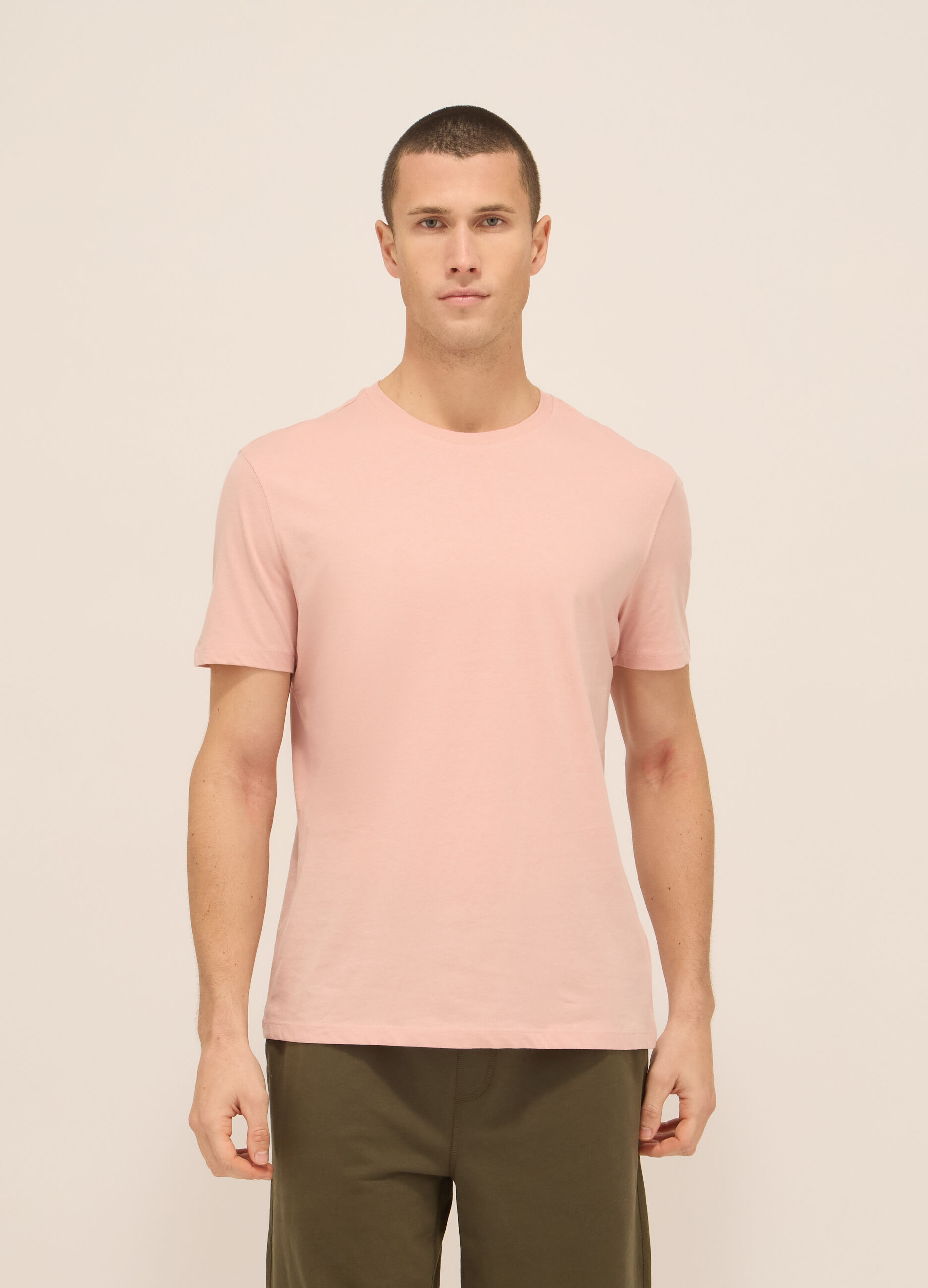 T-shirt girocollo in jersey di puro cotone uomo_0