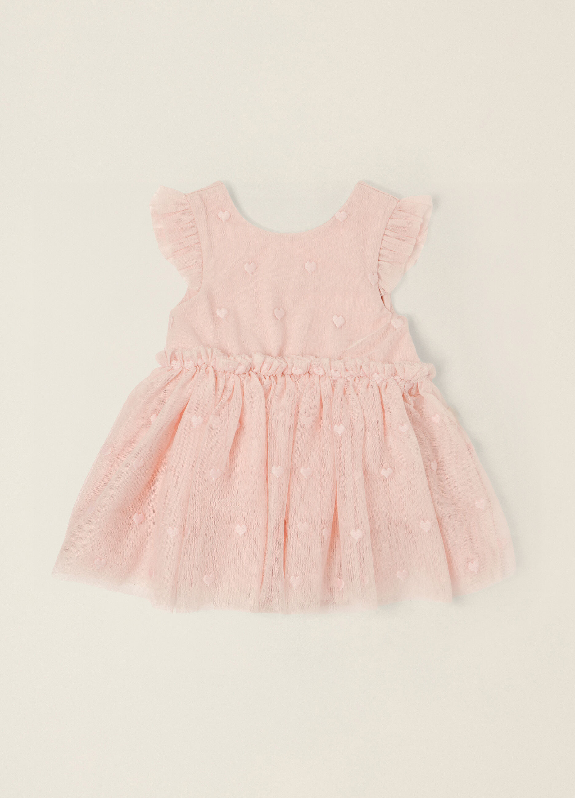 Abito rosa con cuori in tulle_0