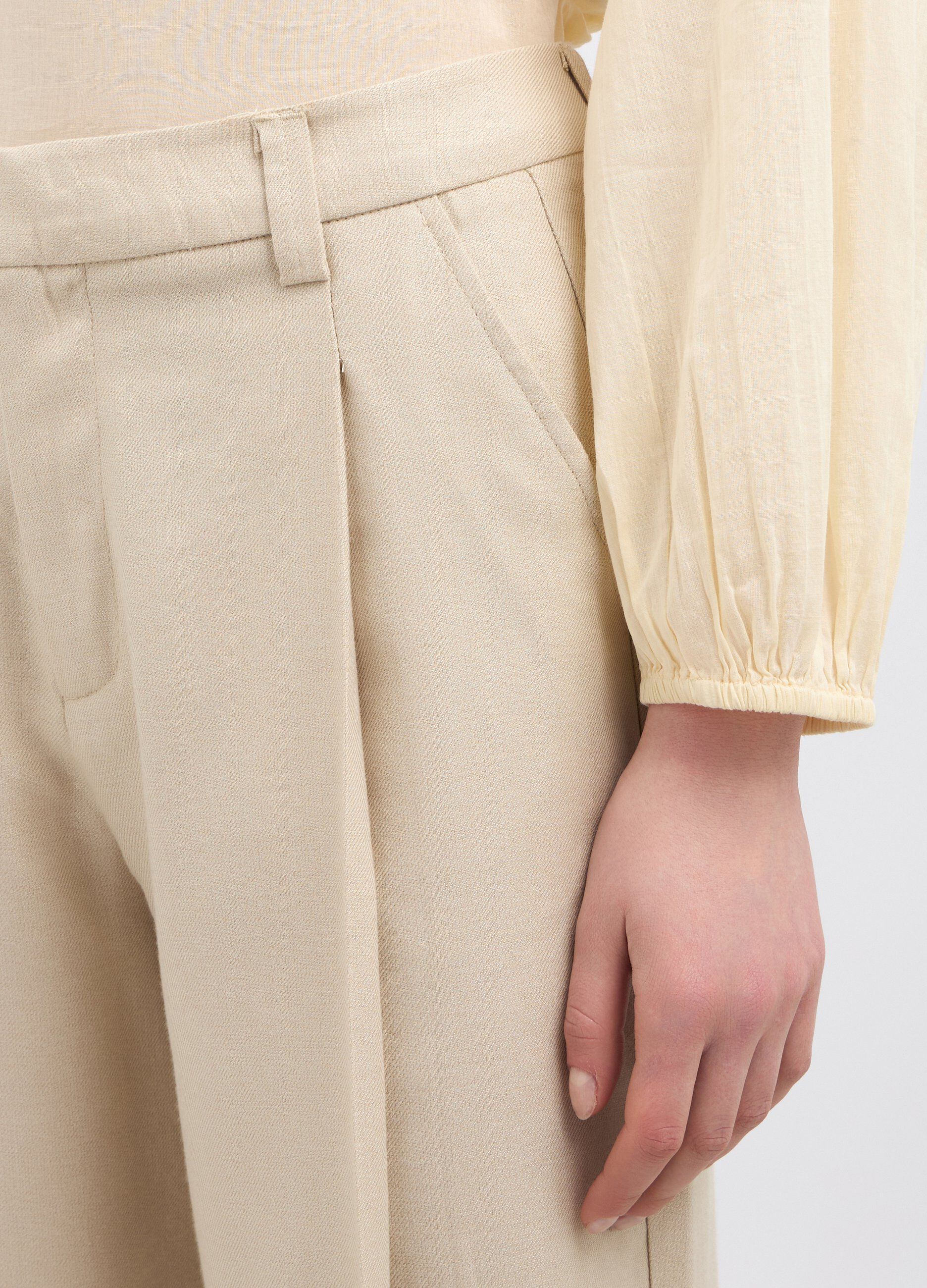 Pantaloni in misto viscosa donna_2