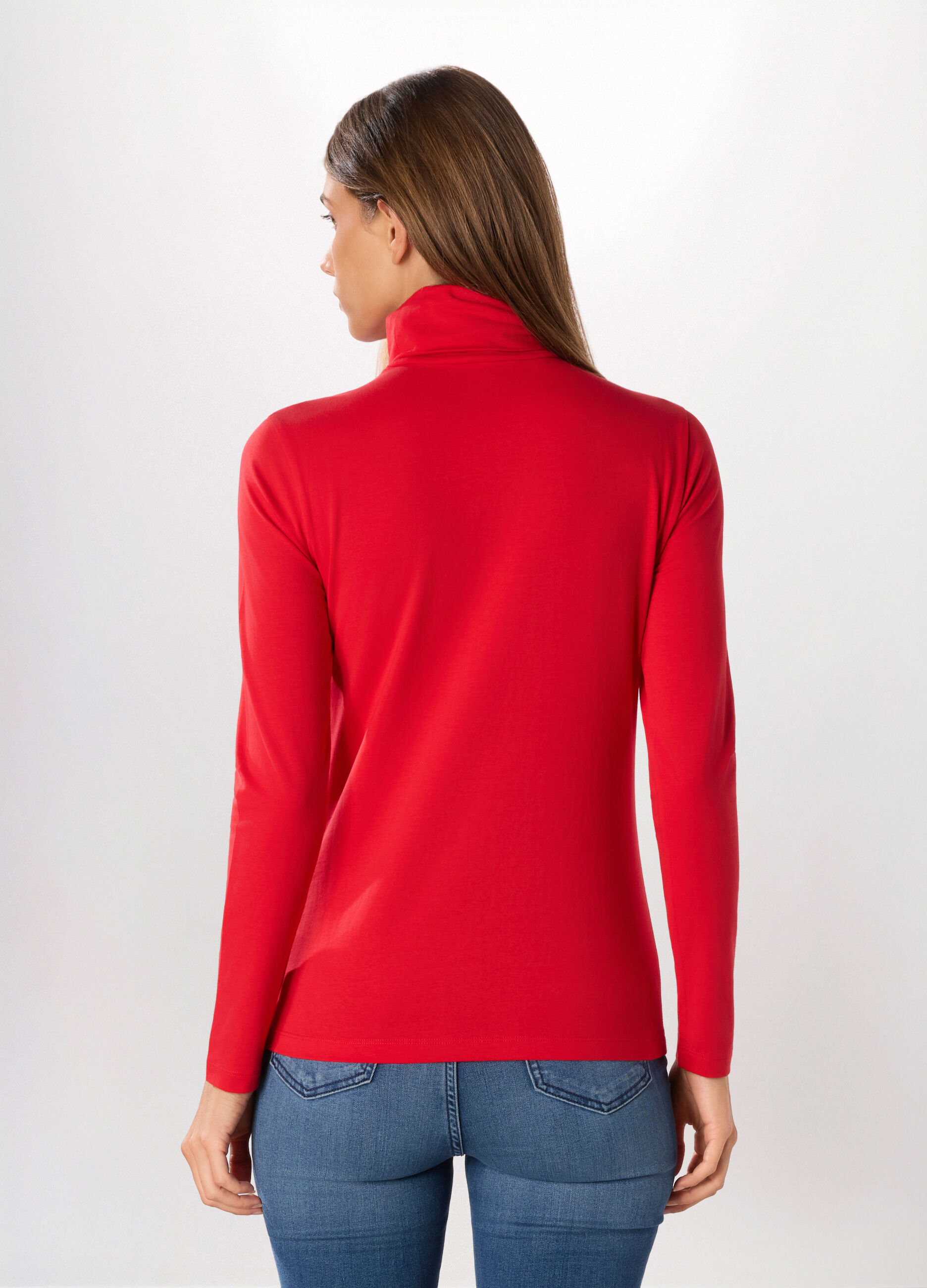 Lupetto in jersey di cotone stretch donna_1