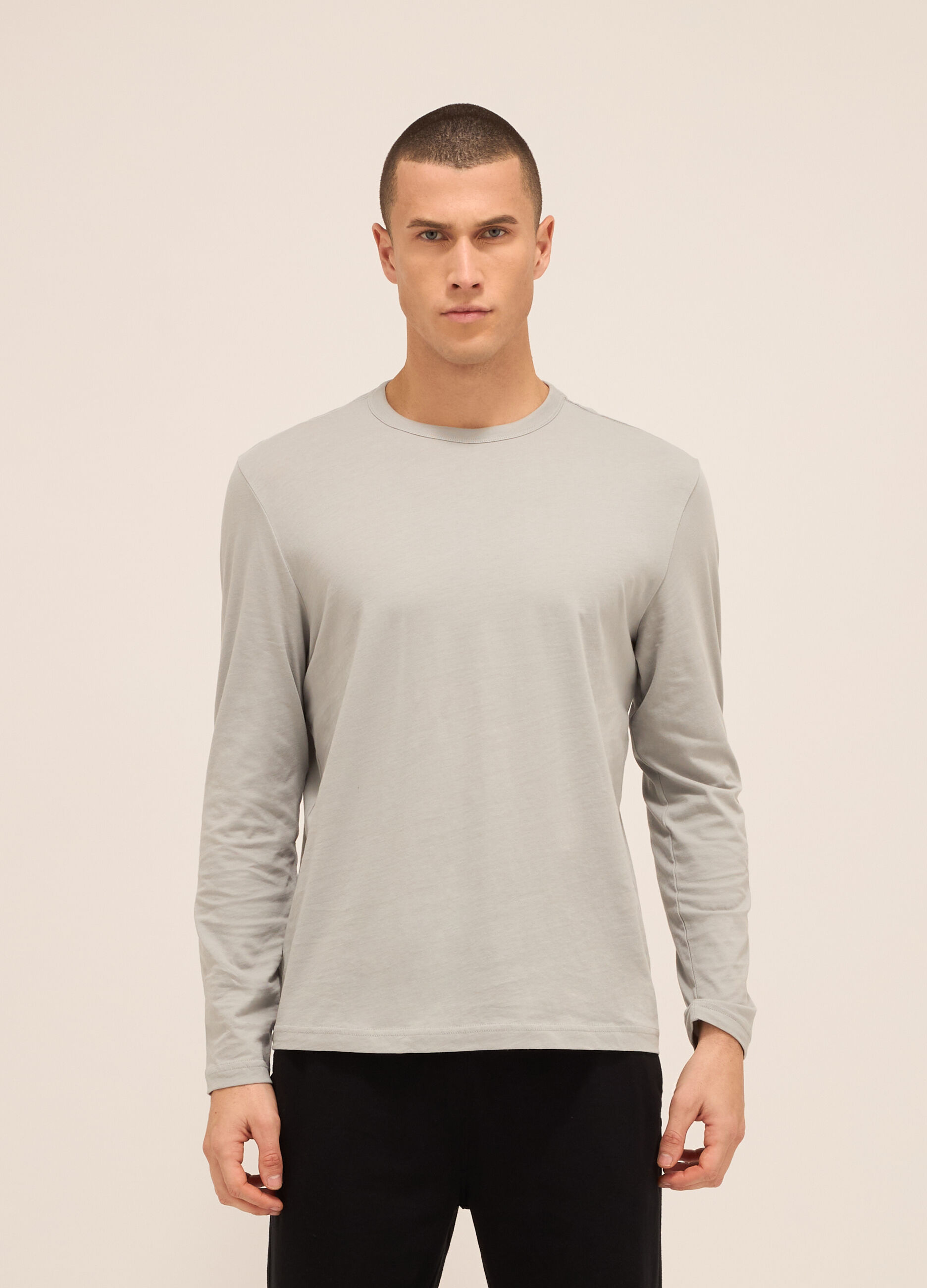 Maglia a maniche lunghe in puro cotone uomo_0