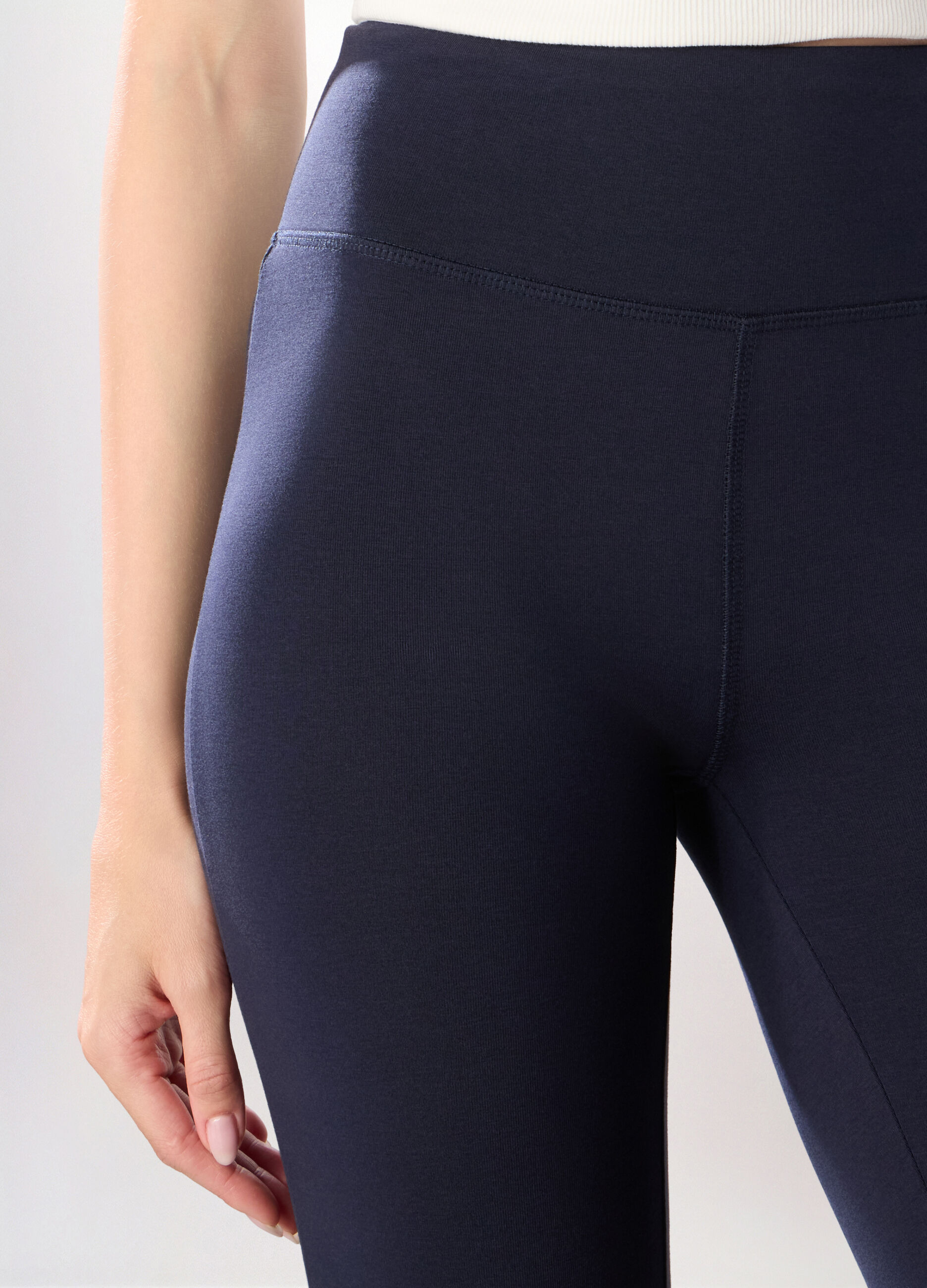 Leggings in jersey di cotone stretch donna_2
