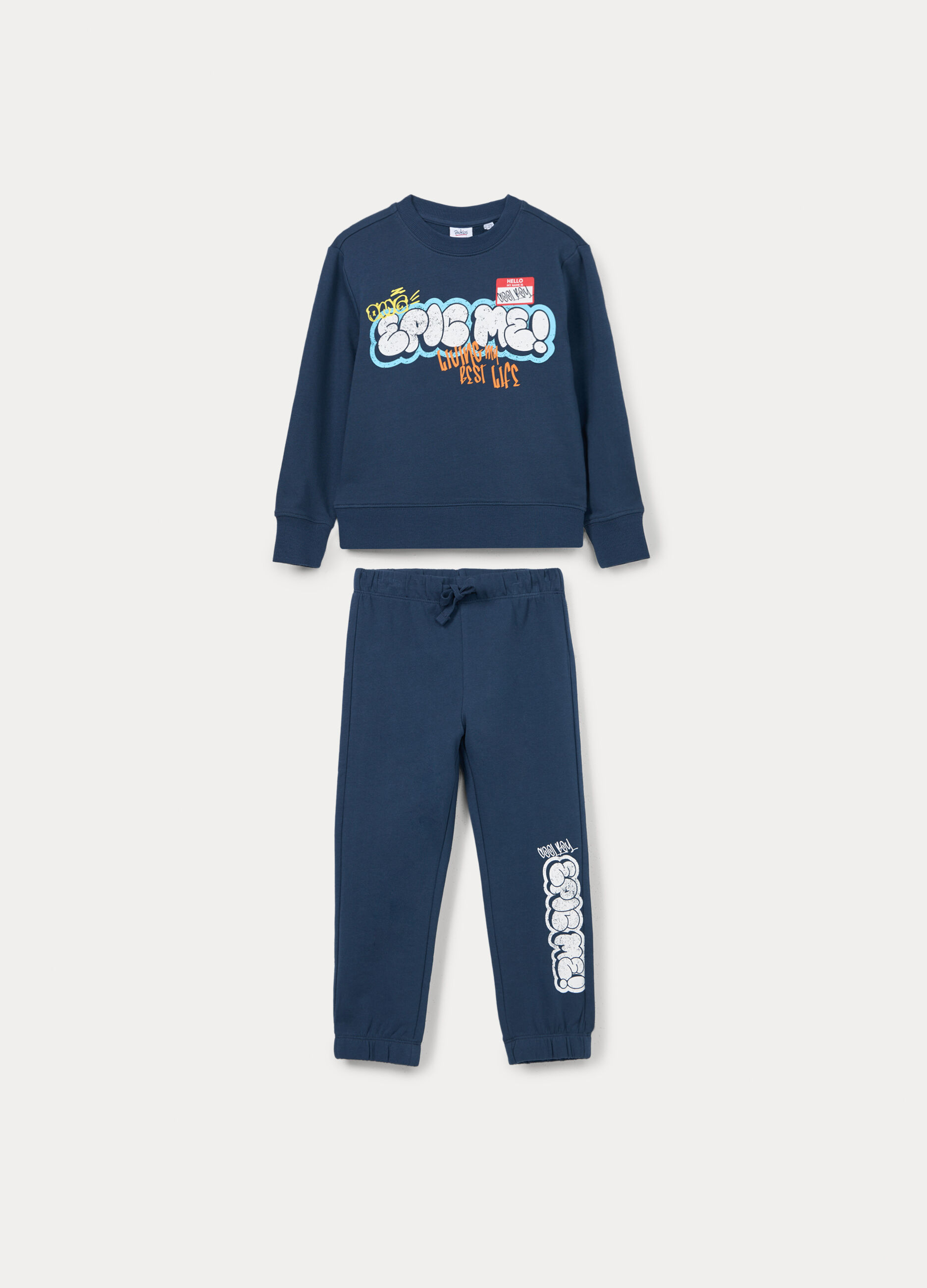 Jogging set in french terry di puro cotone bambino _0