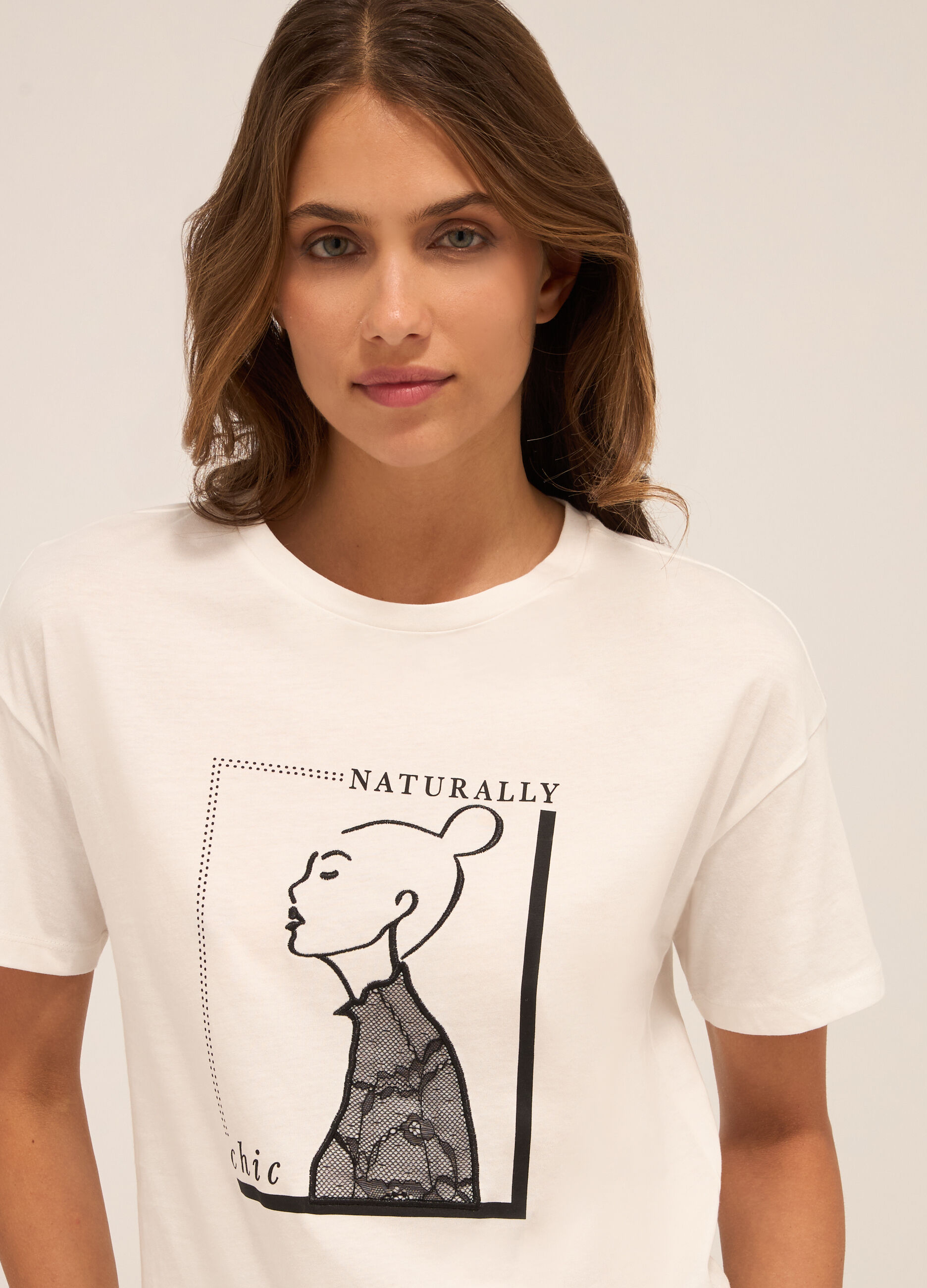 T-shirt in jersey di puro cotone donna_2