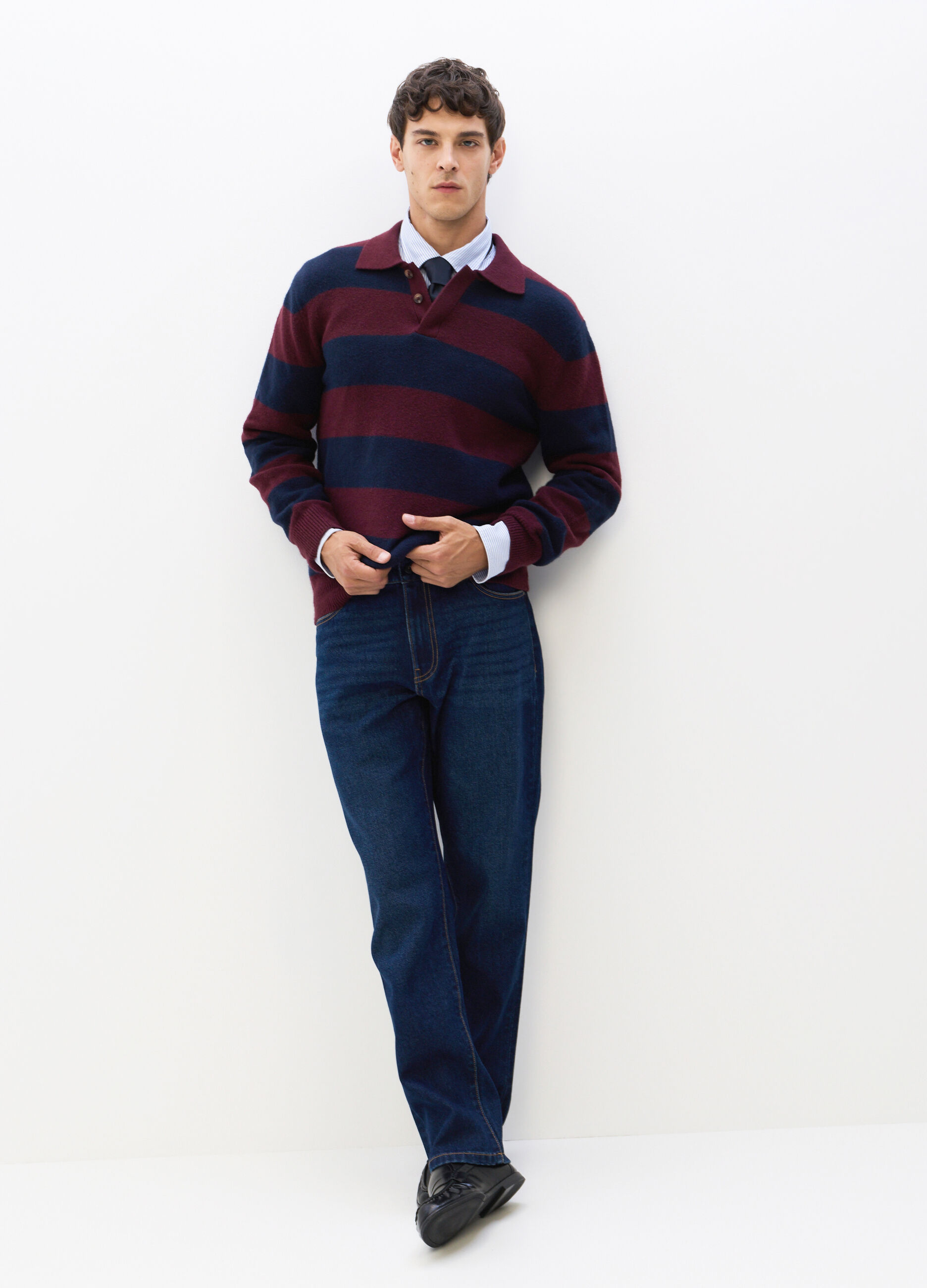 Jeans regular fit in denim misto cotone uomo_3