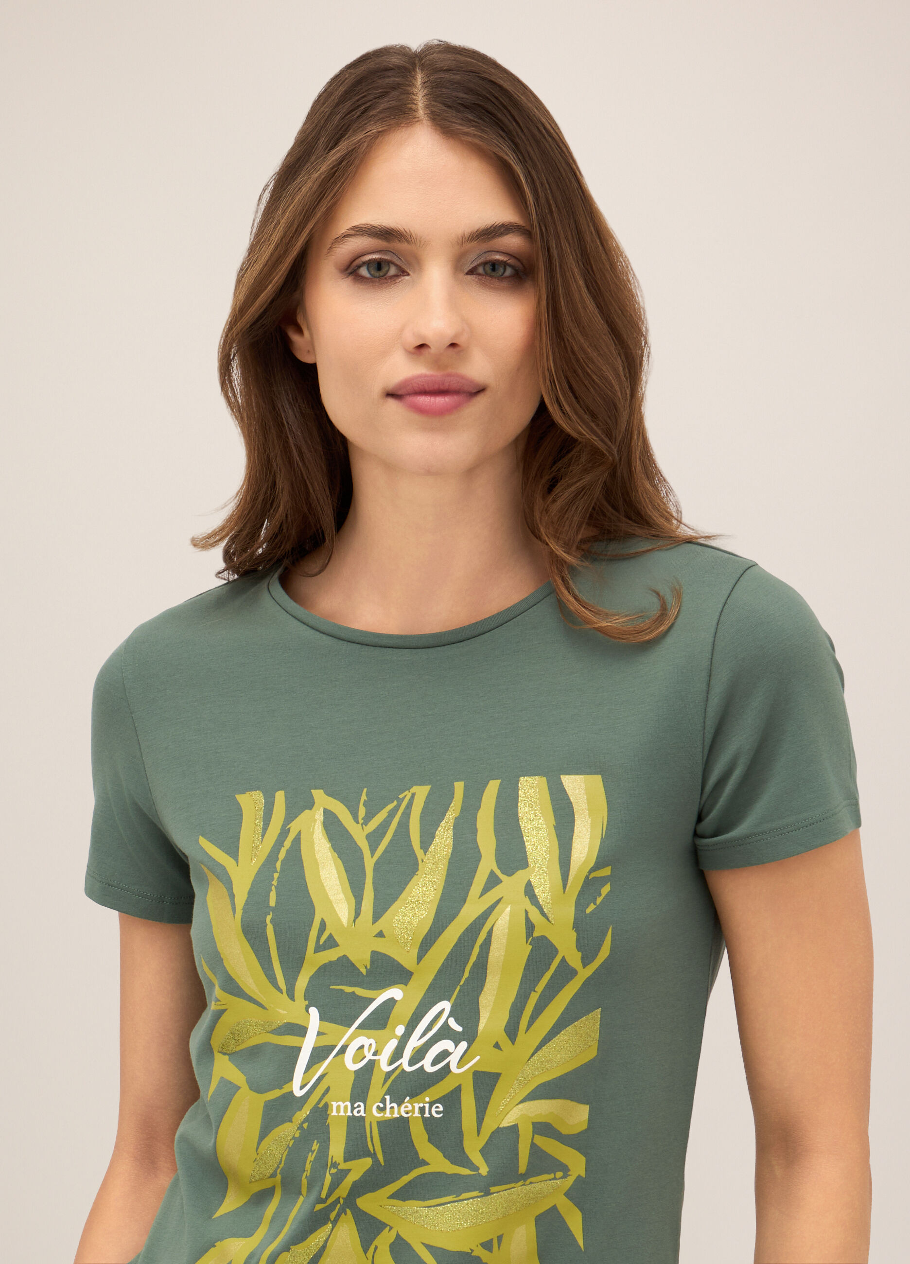 T-shirt in cotone stretch donna_2