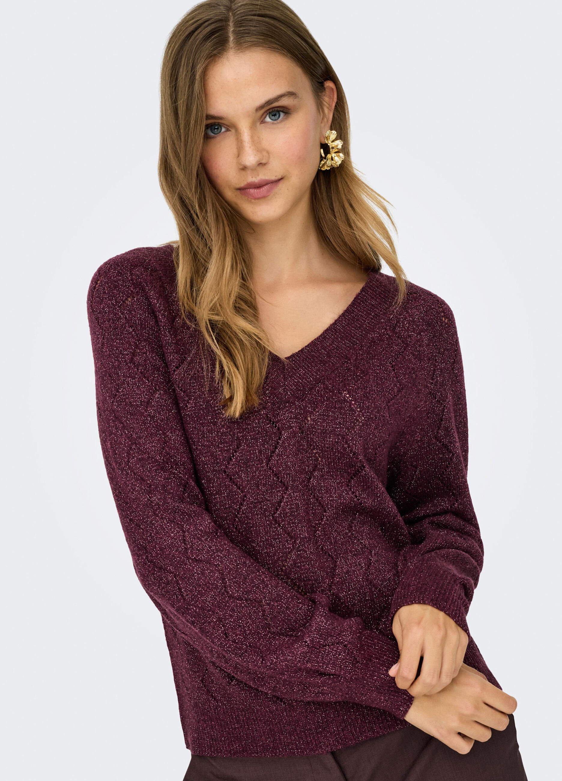 Tricot con scollo a V donna_3