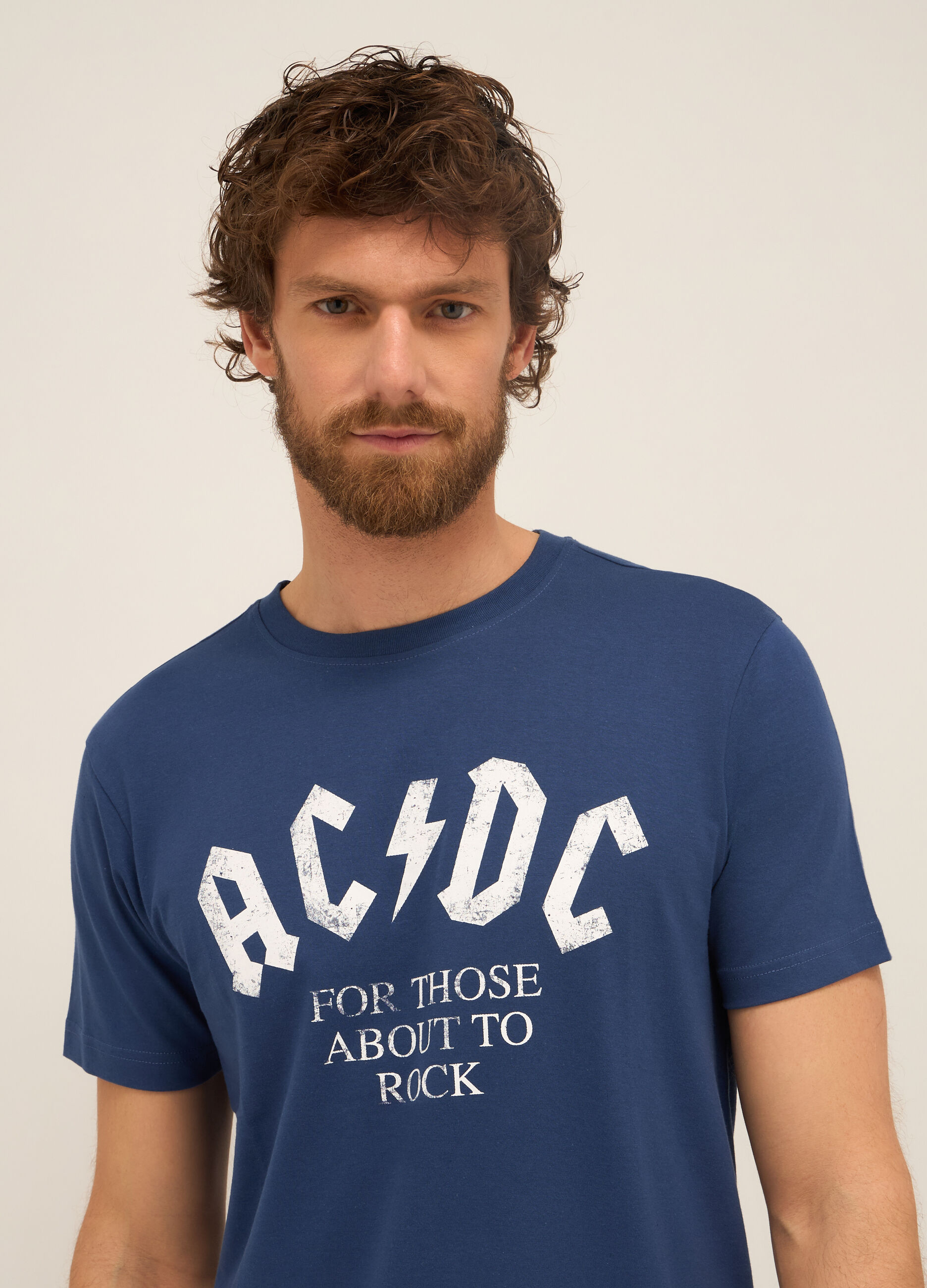 T-shirt girocollo in puro cotone con stampa uomo_2