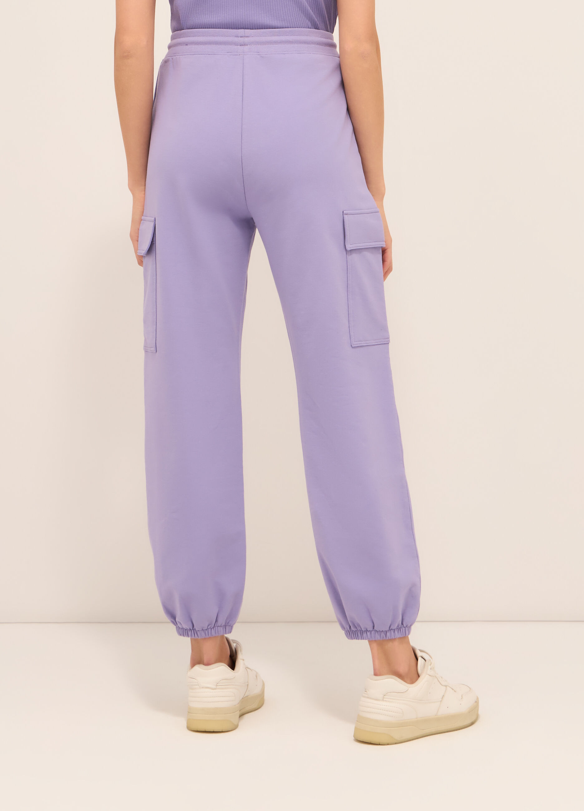 Jogger cargo in cotone stretch donna_1