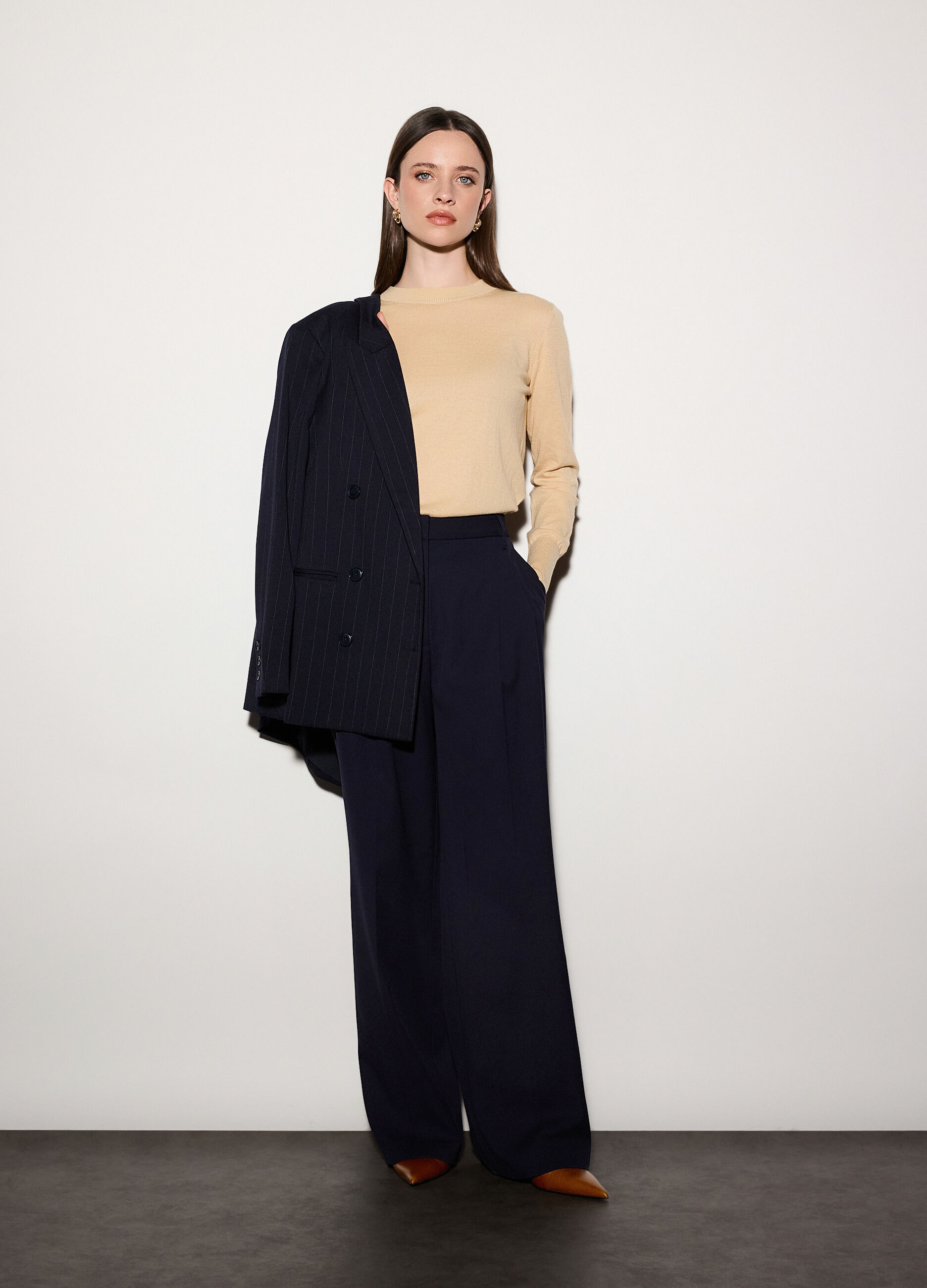 Maglia girocollo rasata donna_0