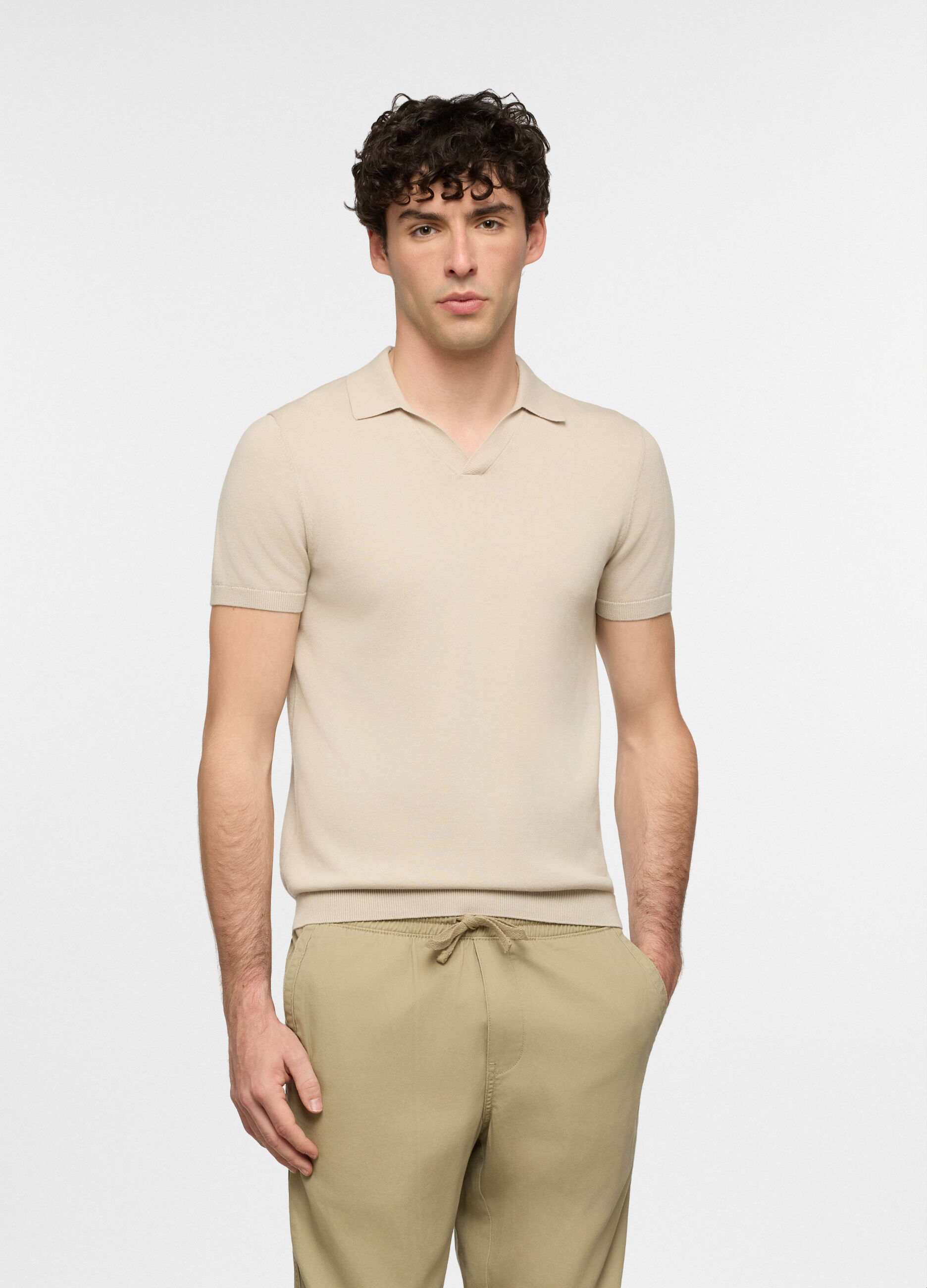 Polo a maniche corte senza bottoni uomo_0