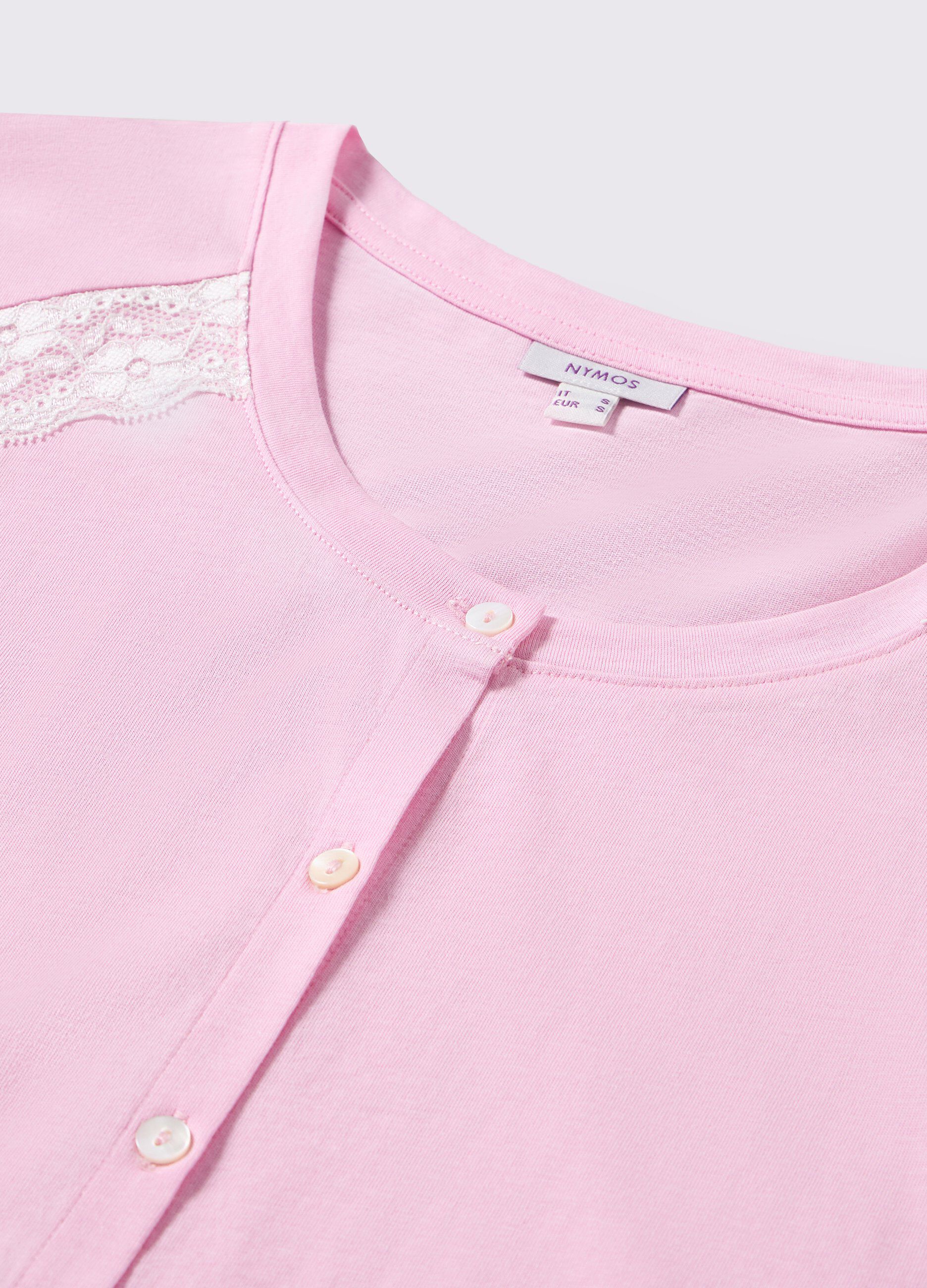 Camicia da notte in puro cotone e pizzo donna_1