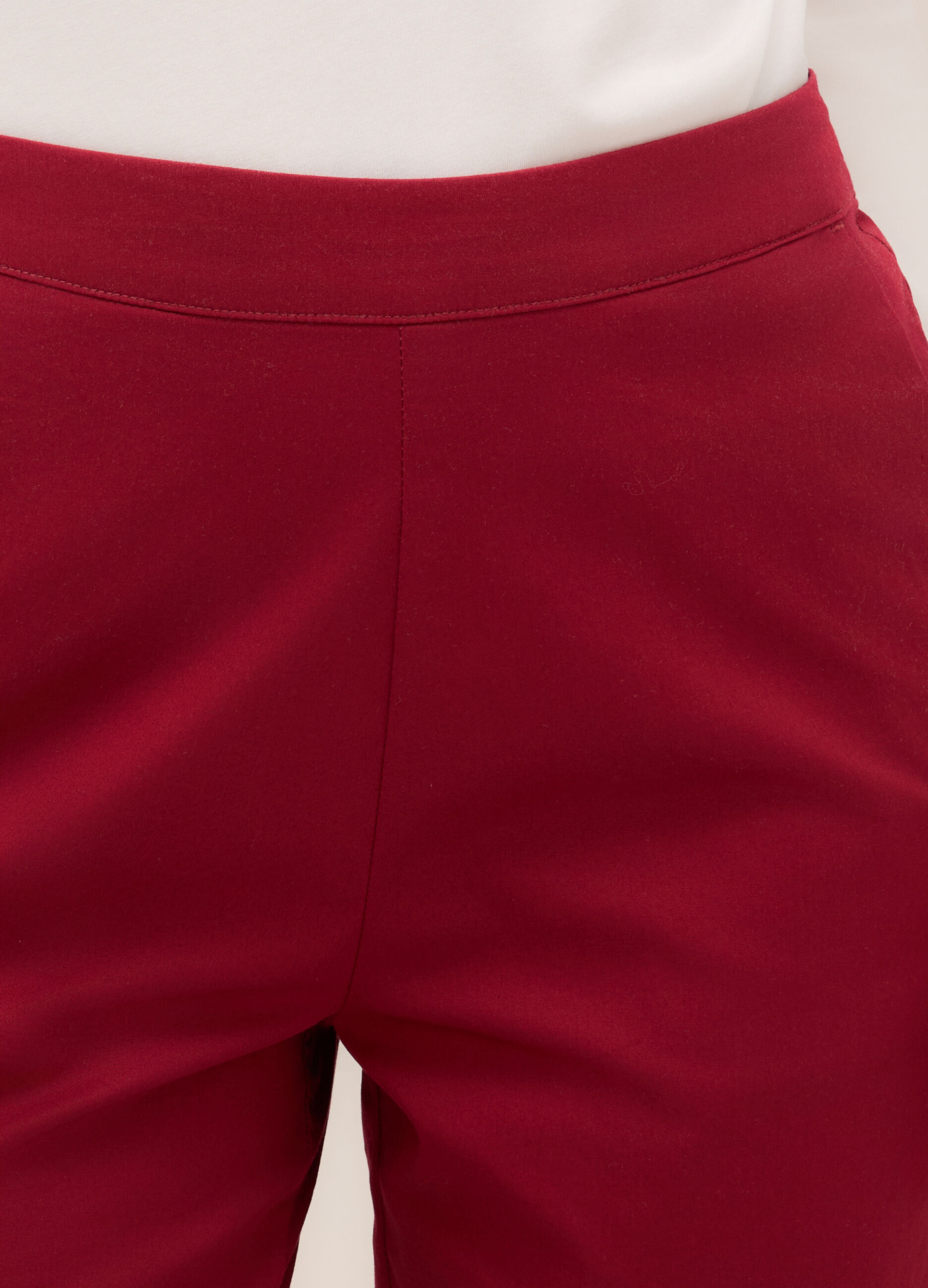 Pantaloni in twill di cotone stretch donna_2
