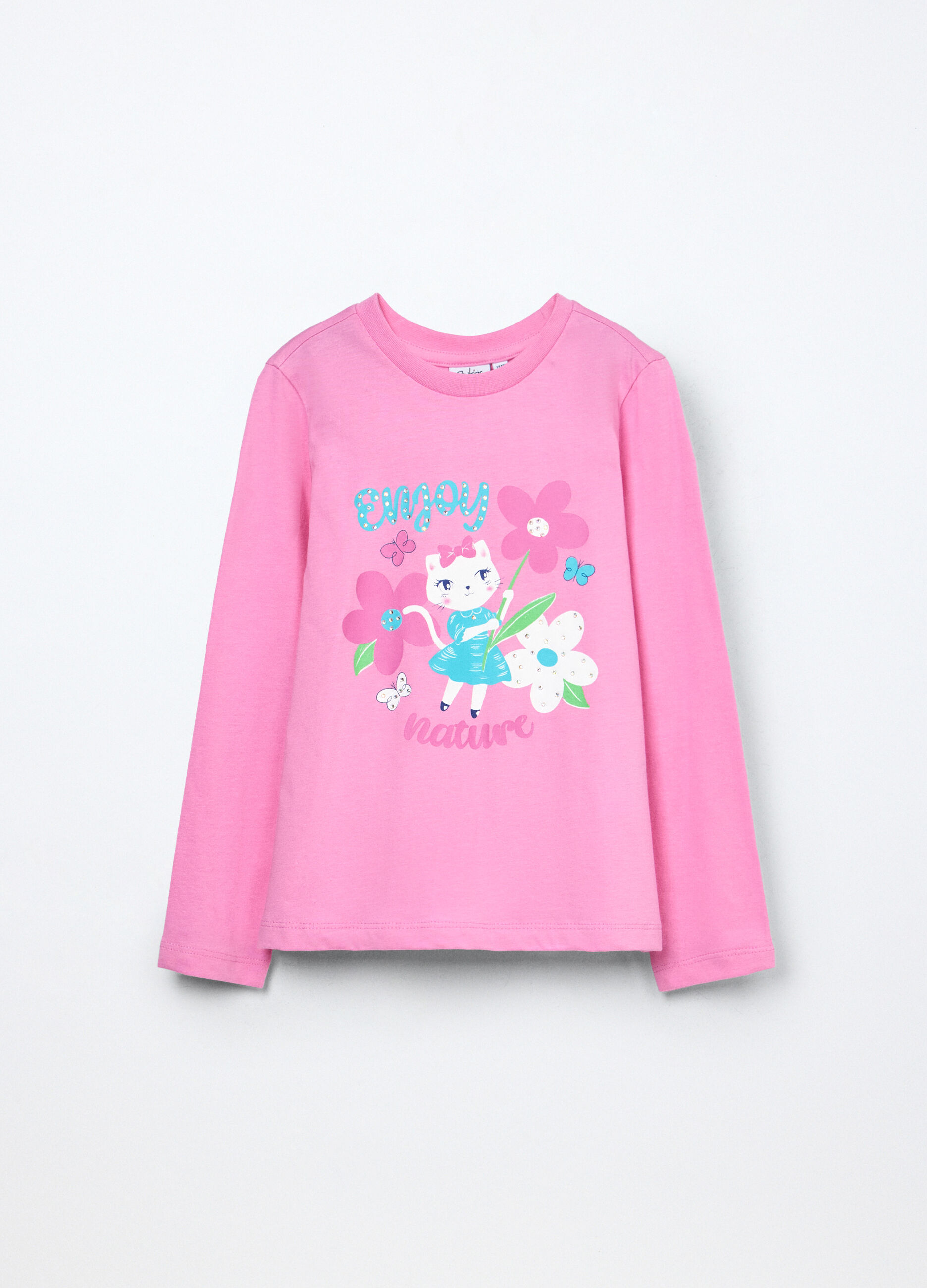 T-shirt in jersey di puro cotone bambina_0