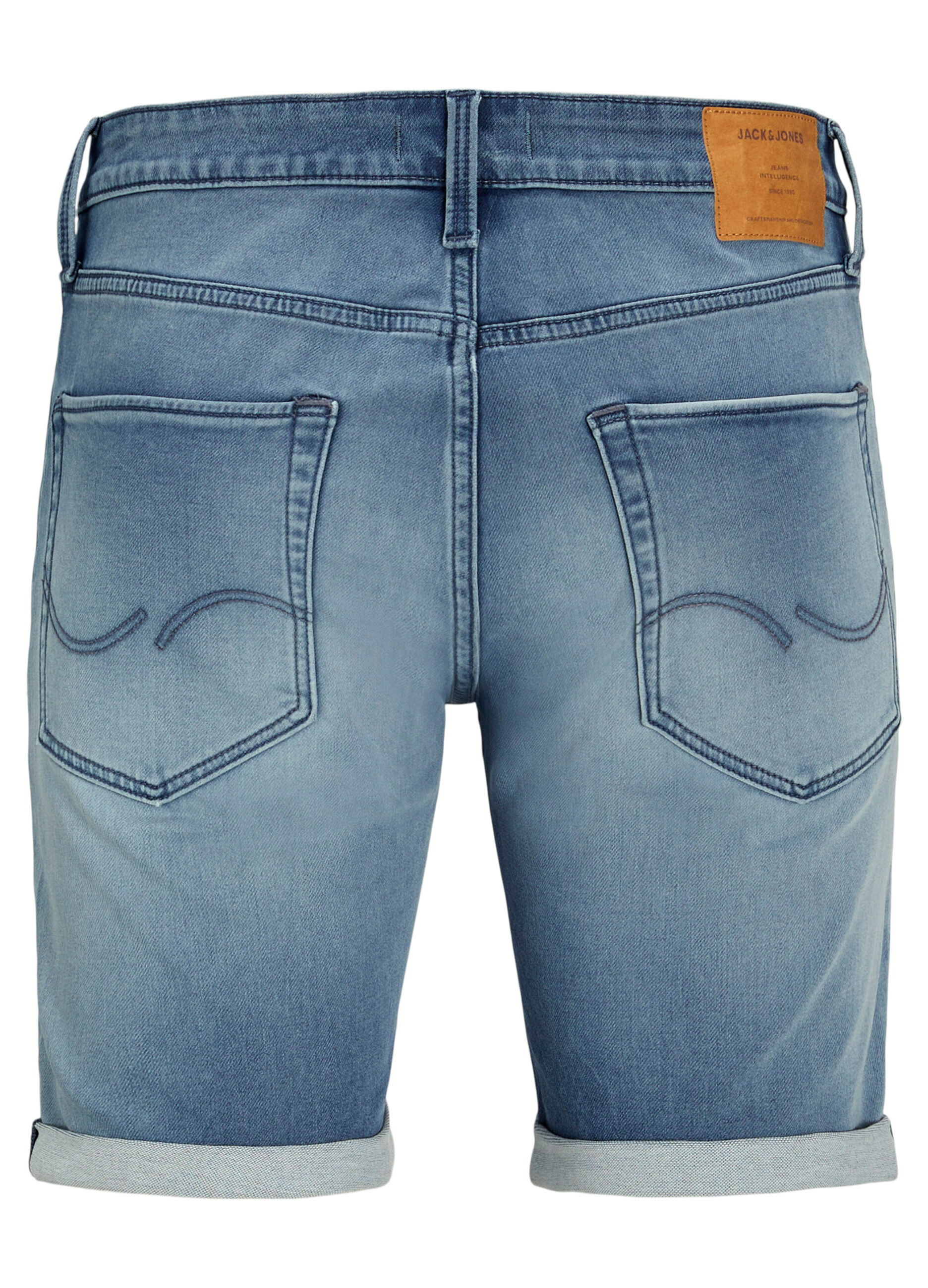 Short regular fit in denim con rotture uomo_1