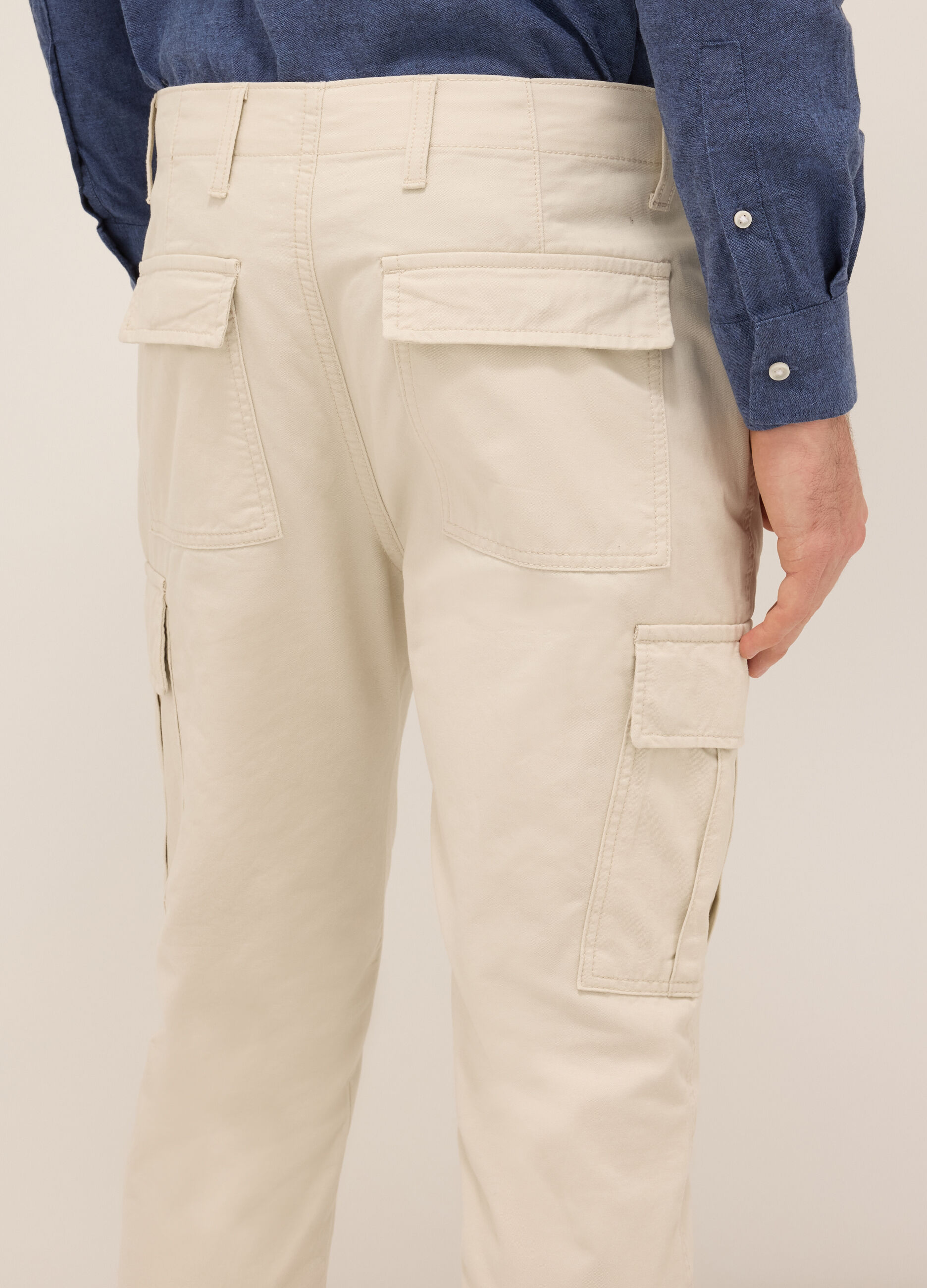 Pantalone cargo in twill di cotone uomo_2