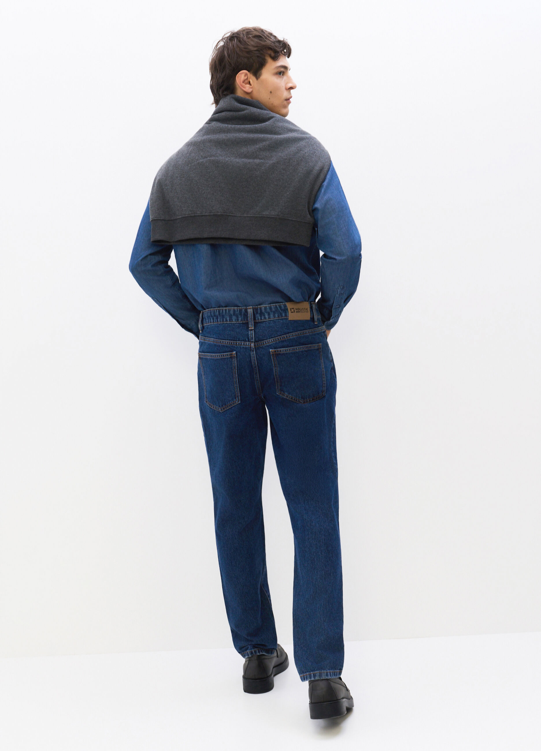 Jeans slim fit in denim di cotone uomo_2