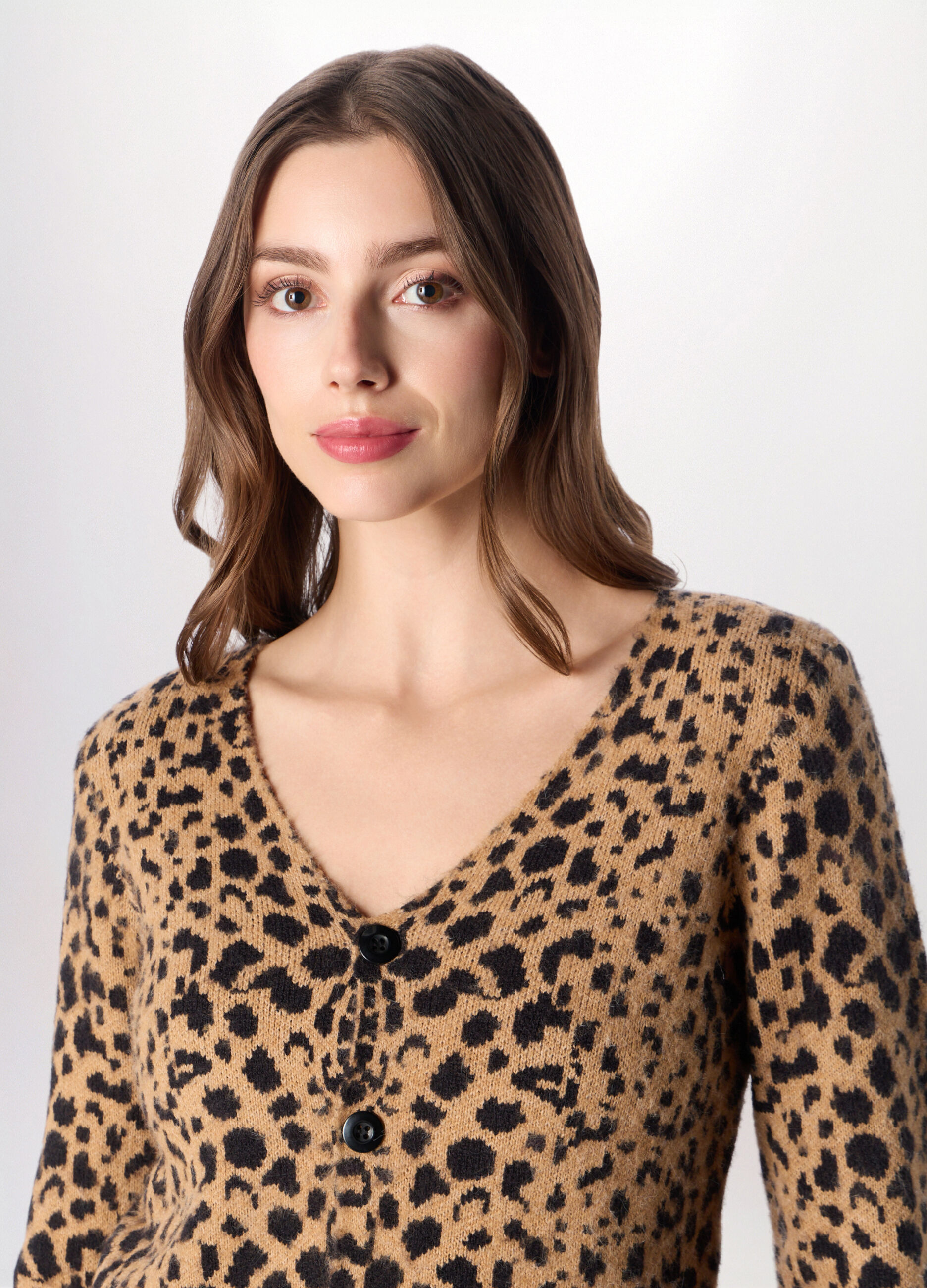 Cardigan tricot animalier donna_2