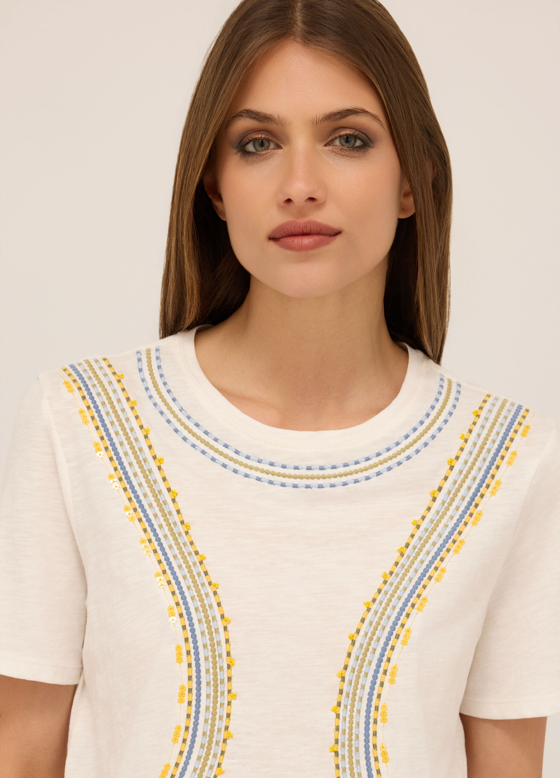 T-shirt in jersey di puro cotone donna_2