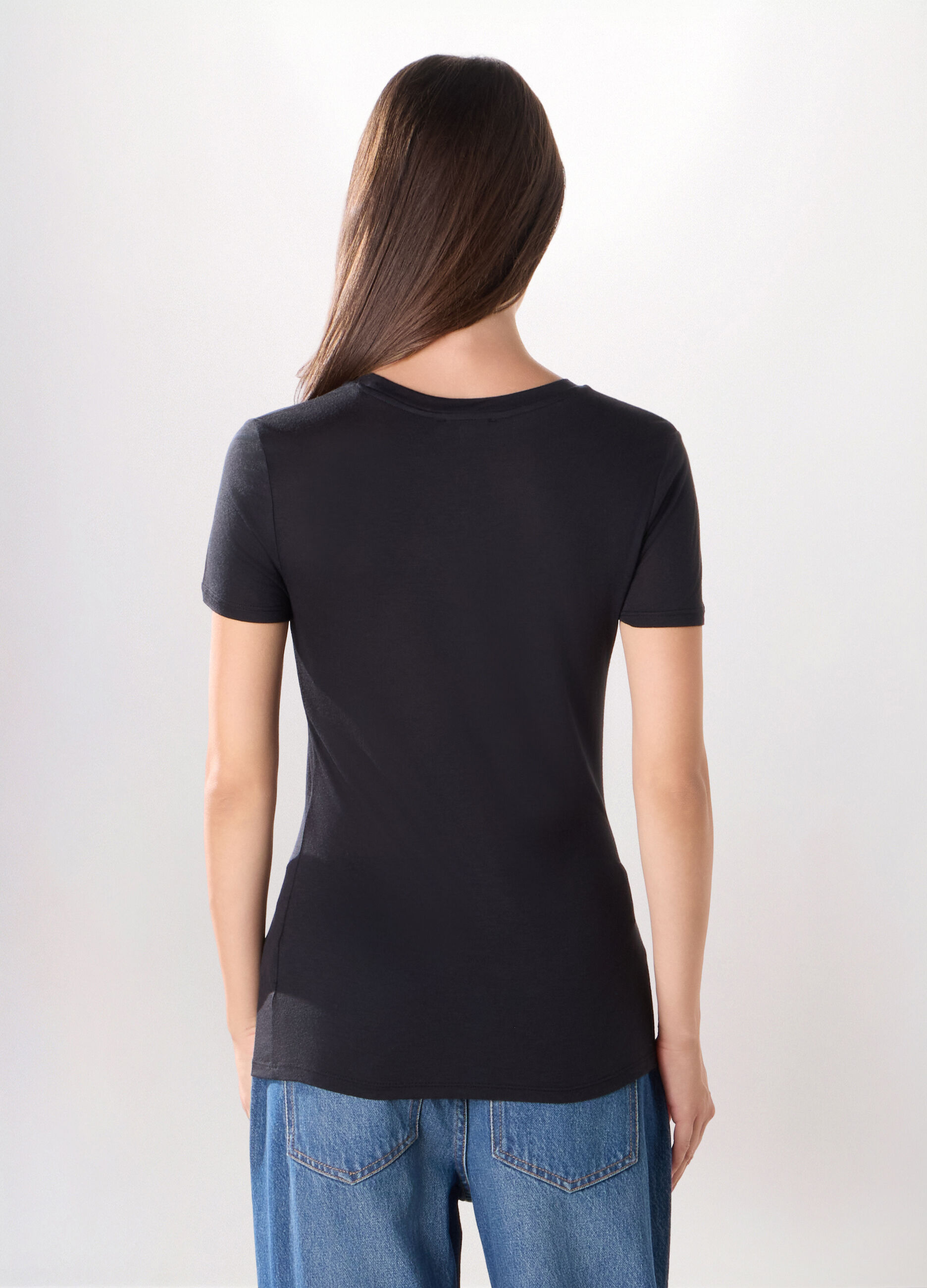 T-shirt in jersey di pura viscosa donna_1