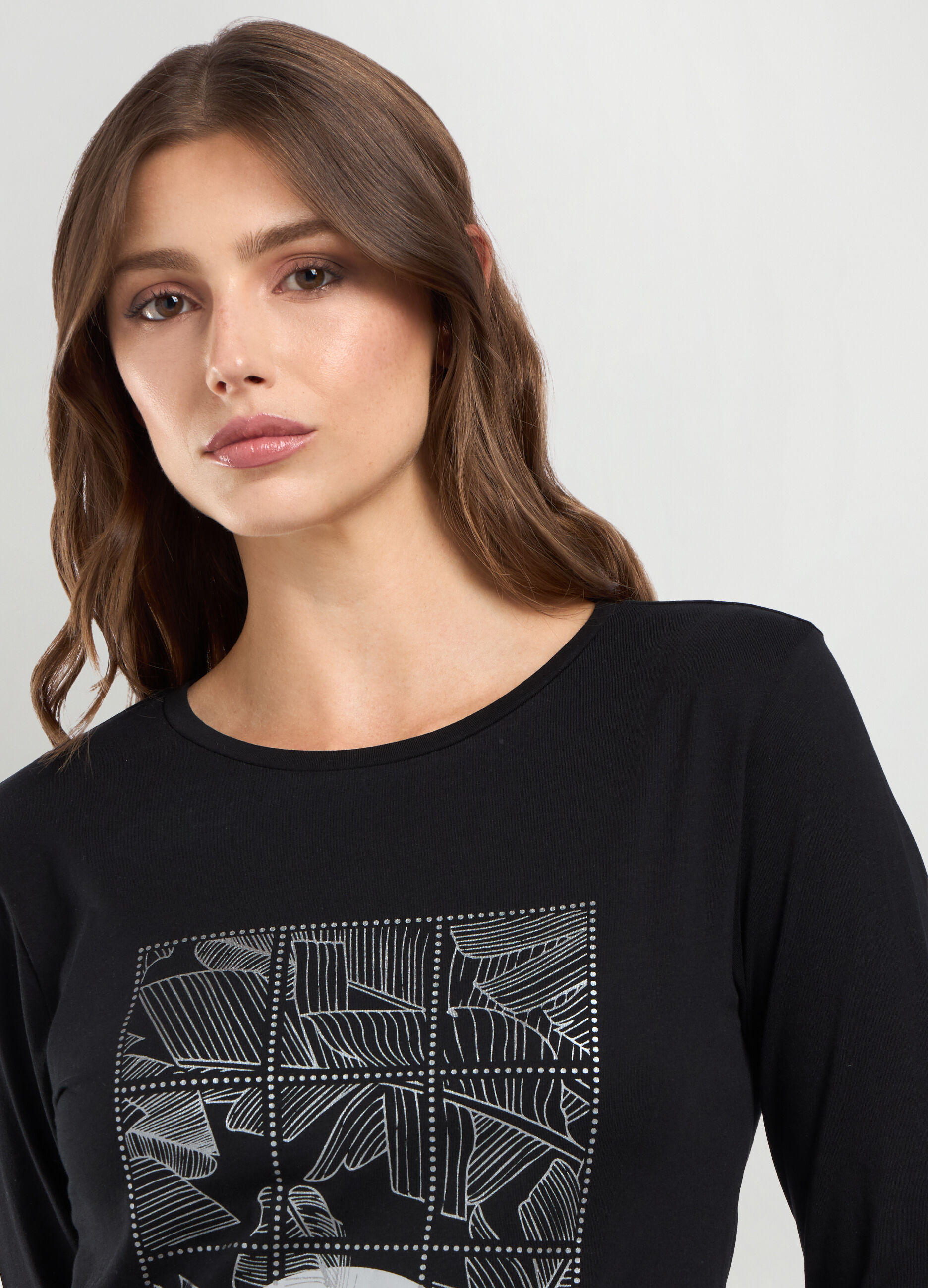 T-shirt in jersey di puro cotone donna_2