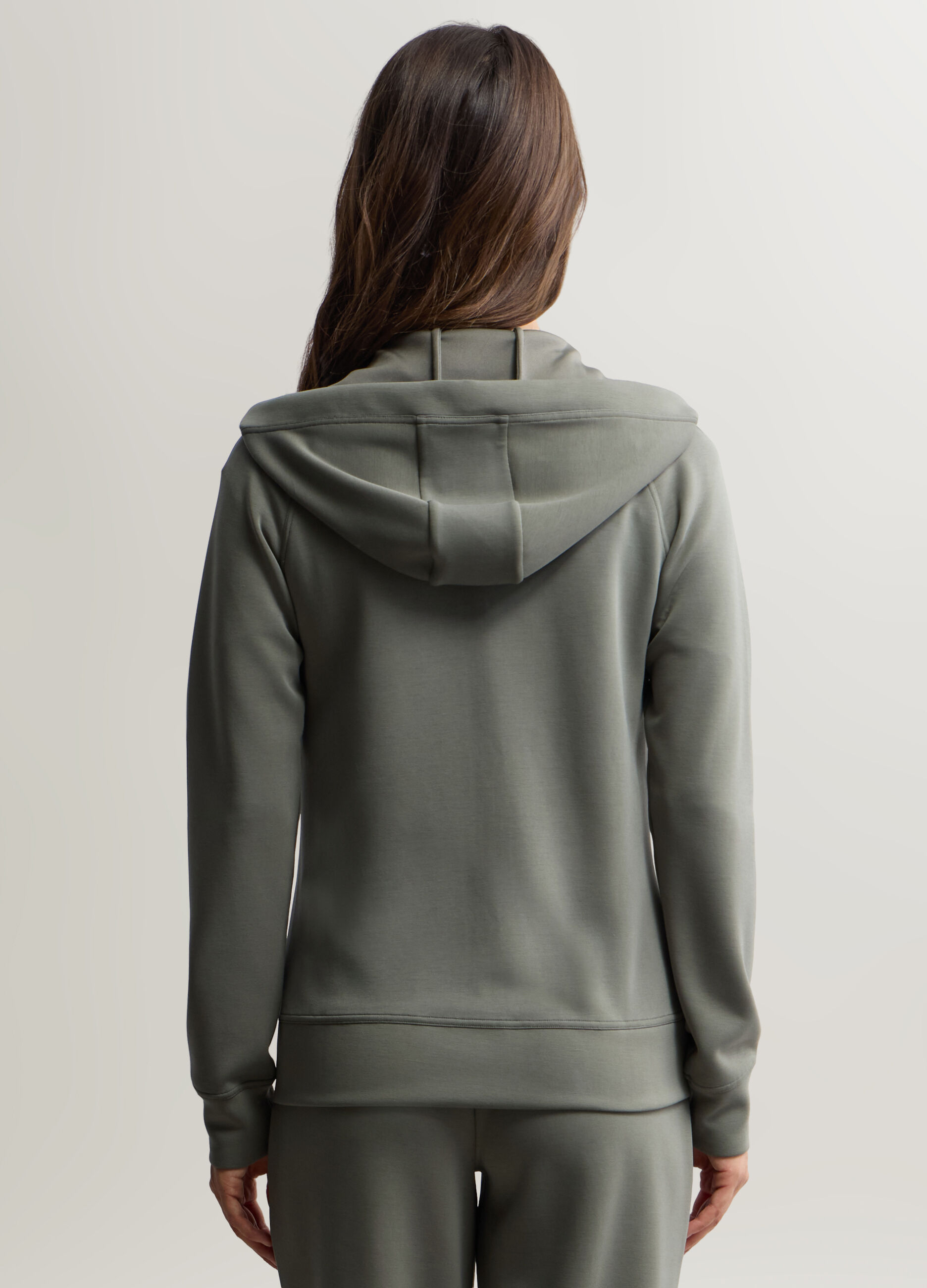 Felpa misto modal stretch con cappuccio donna_1